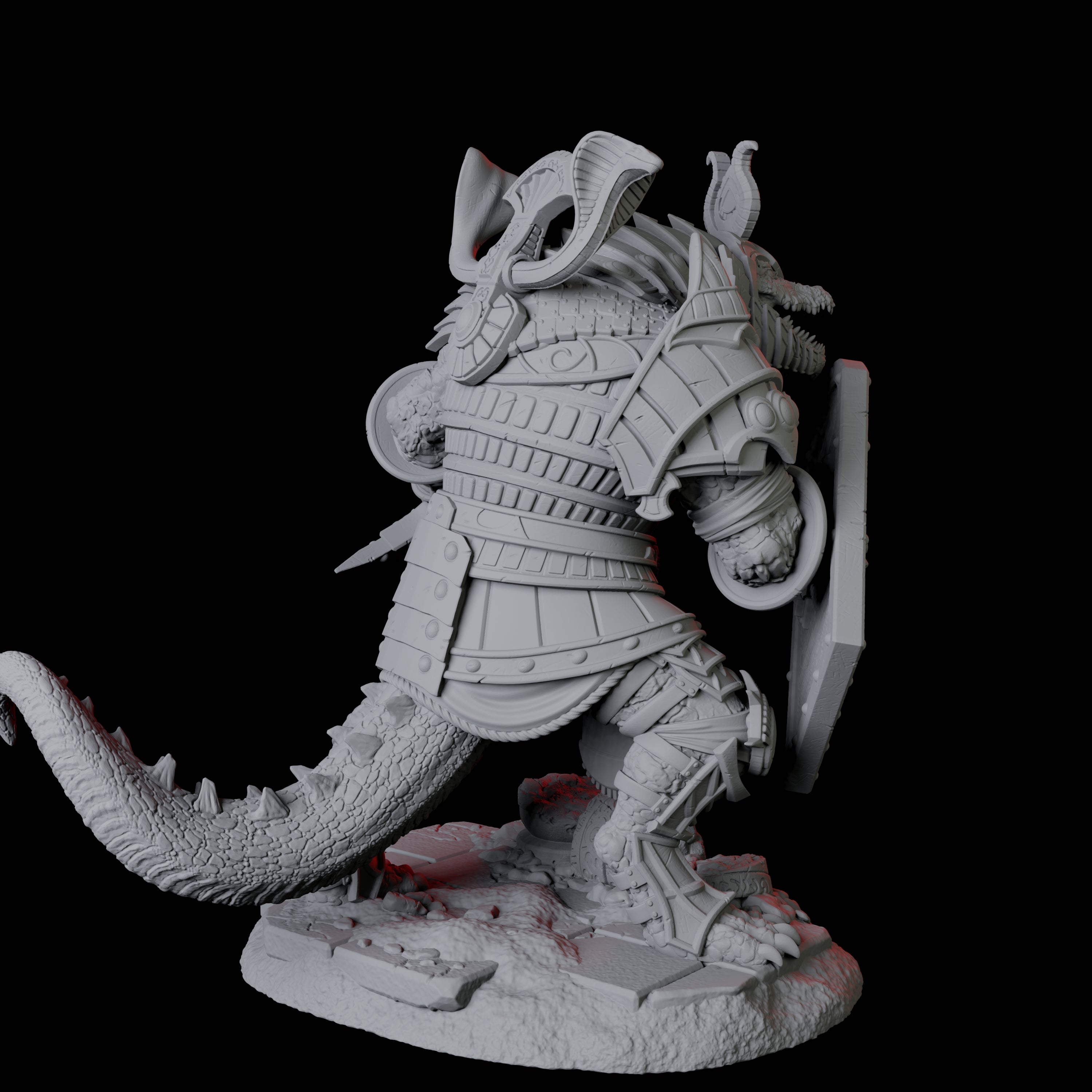 Charging Crocodile Lizardfolk Soldier B Miniature for Dungeons and Dragons, Pathfinder or other TTRPGs