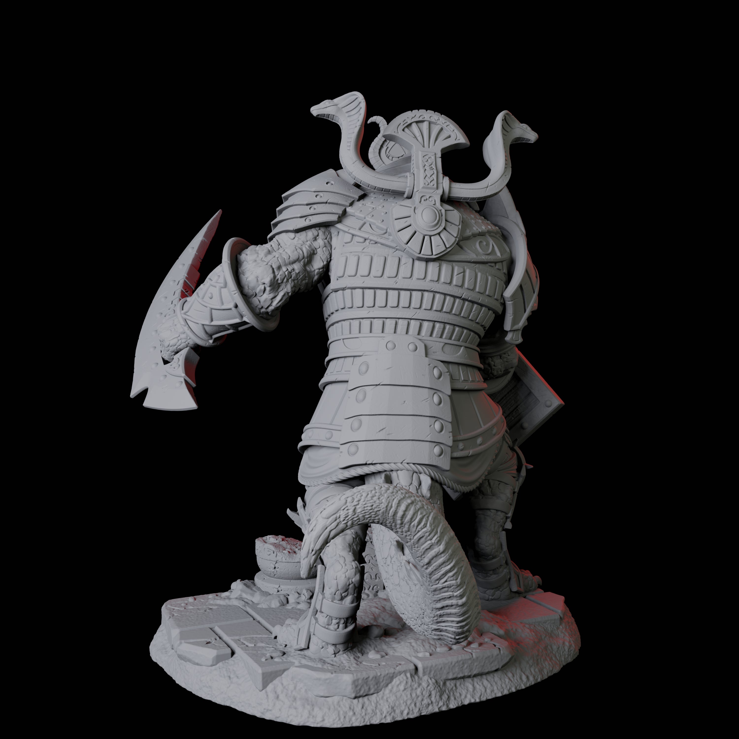 Charging Crocodile Lizardfolk Soldier B Miniature for Dungeons and Dragons, Pathfinder or other TTRPGs