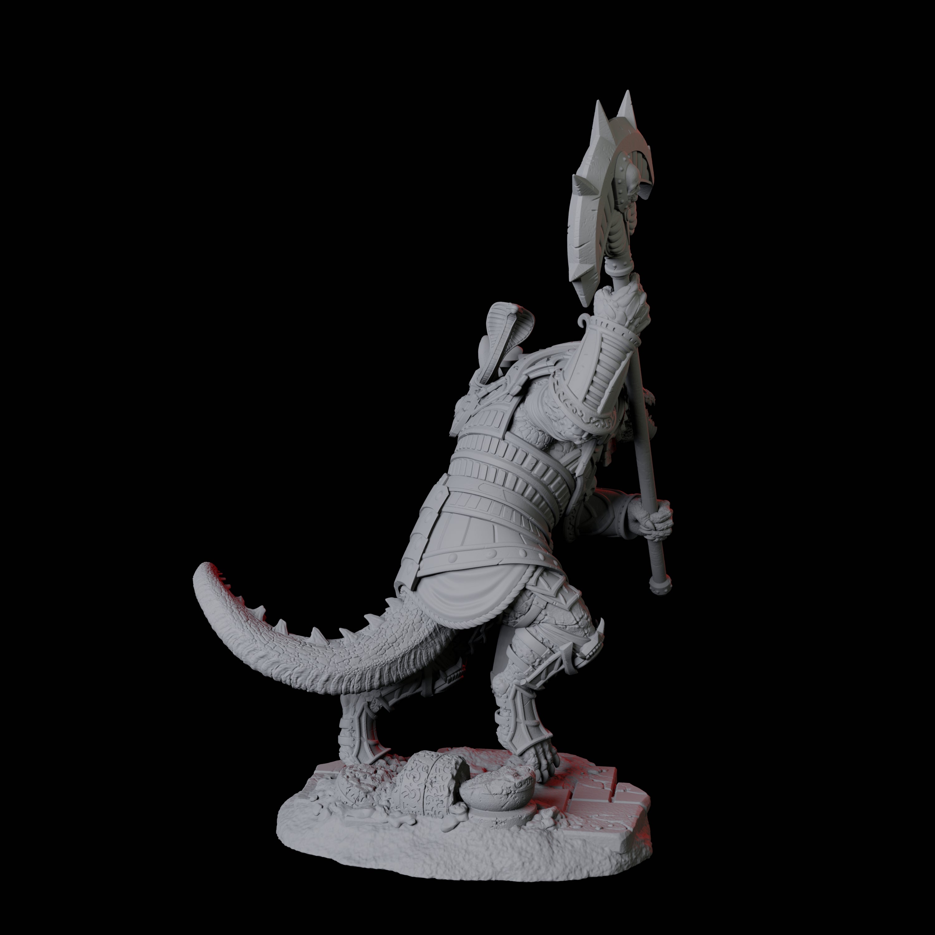 Charging Crocodile Lizardfolk Soldier C Miniature for Dungeons and Dragons, Pathfinder or other TTRPGs