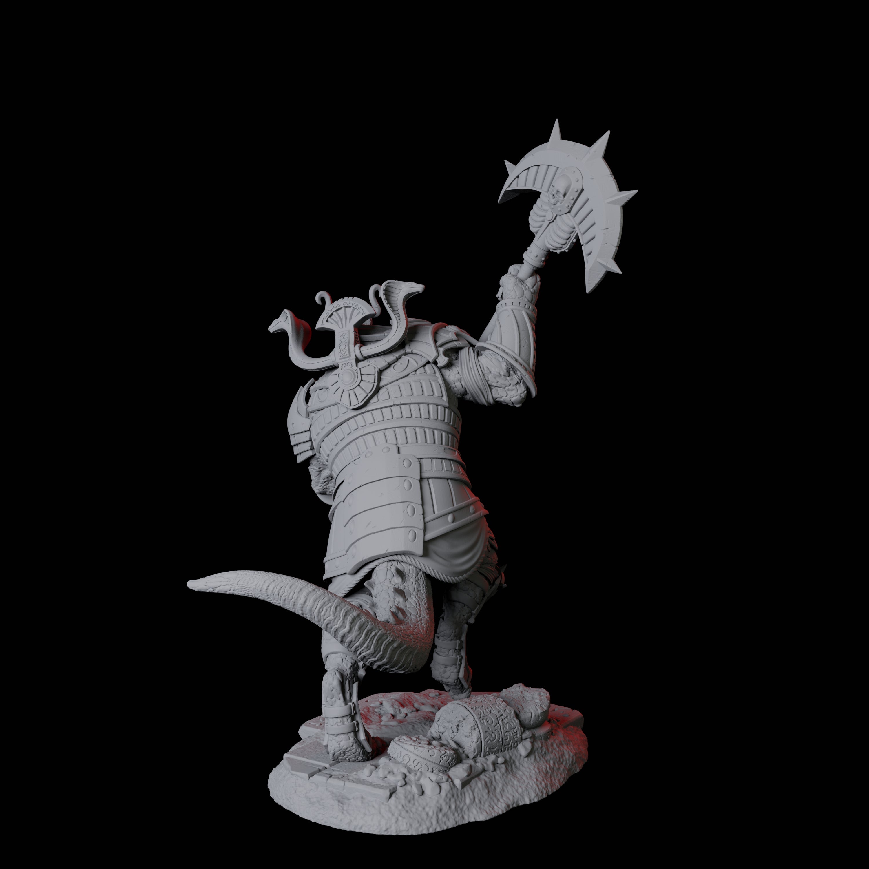 Charging Crocodile Lizardfolk Soldier C Miniature for Dungeons and Dragons, Pathfinder or other TTRPGs
