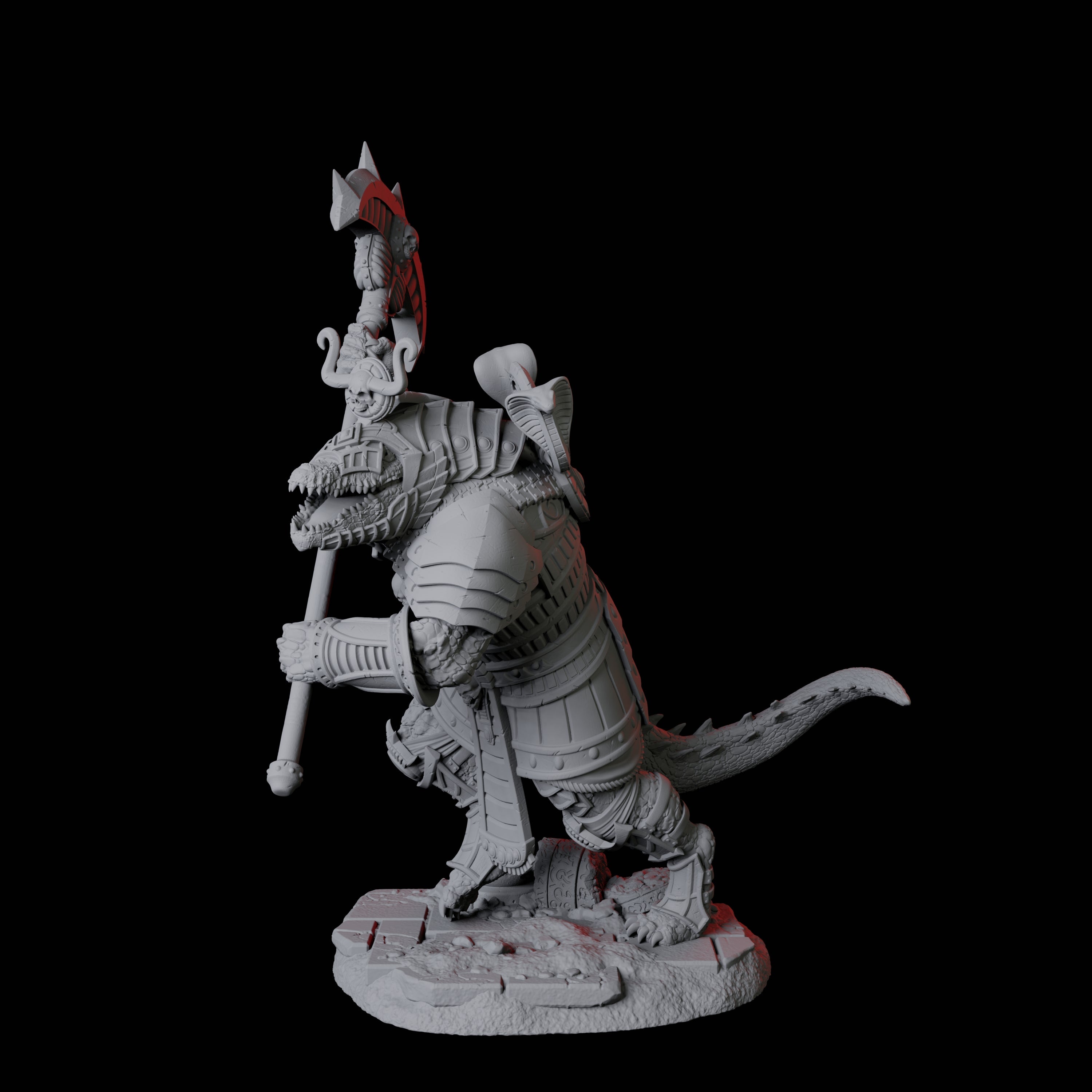 Charging Crocodile Lizardfolk Soldier C Miniature for Dungeons and Dragons, Pathfinder or other TTRPGs