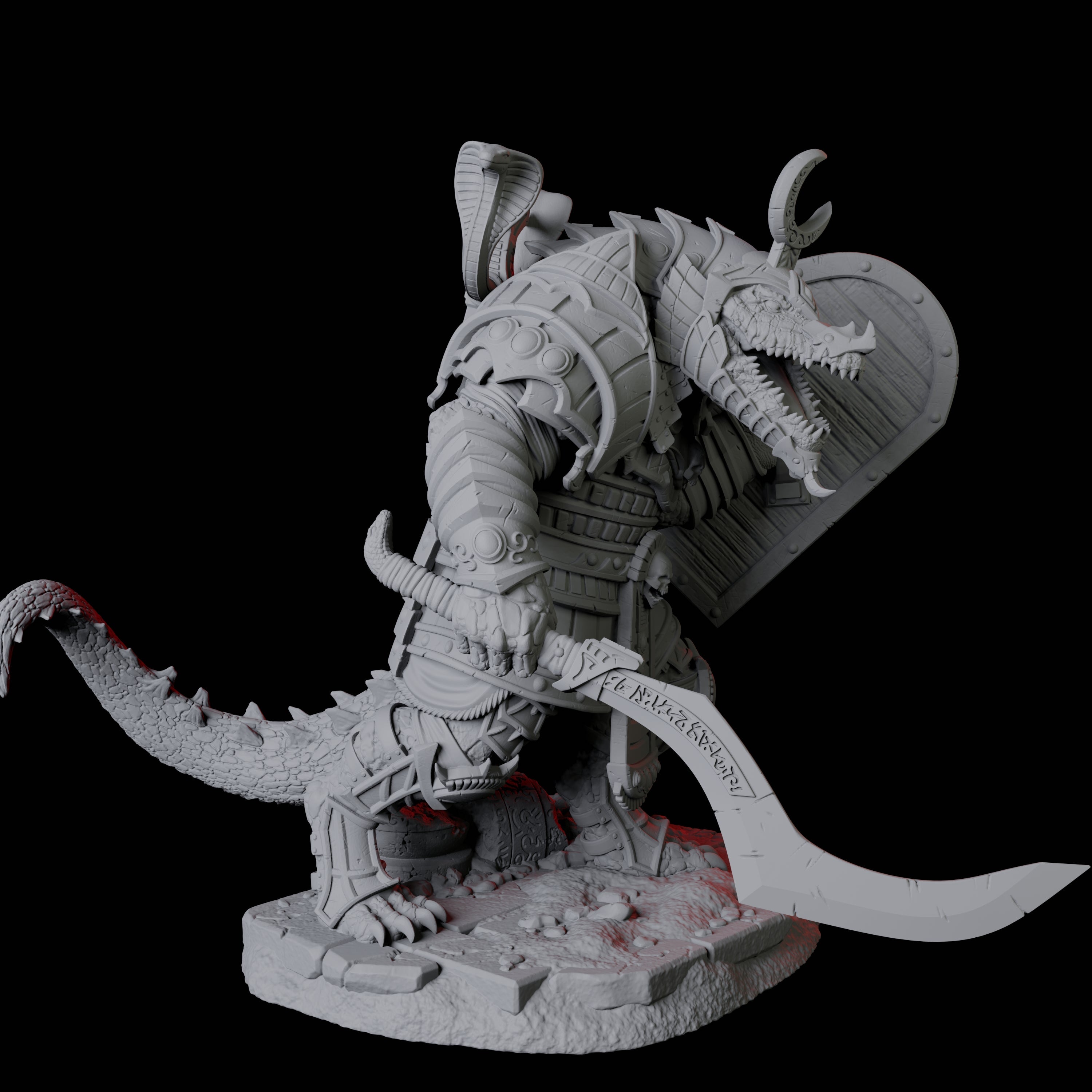 Charging Crocodile Lizardfolk Soldier D Miniature for Dungeons and Dragons, Pathfinder or other TTRPGs