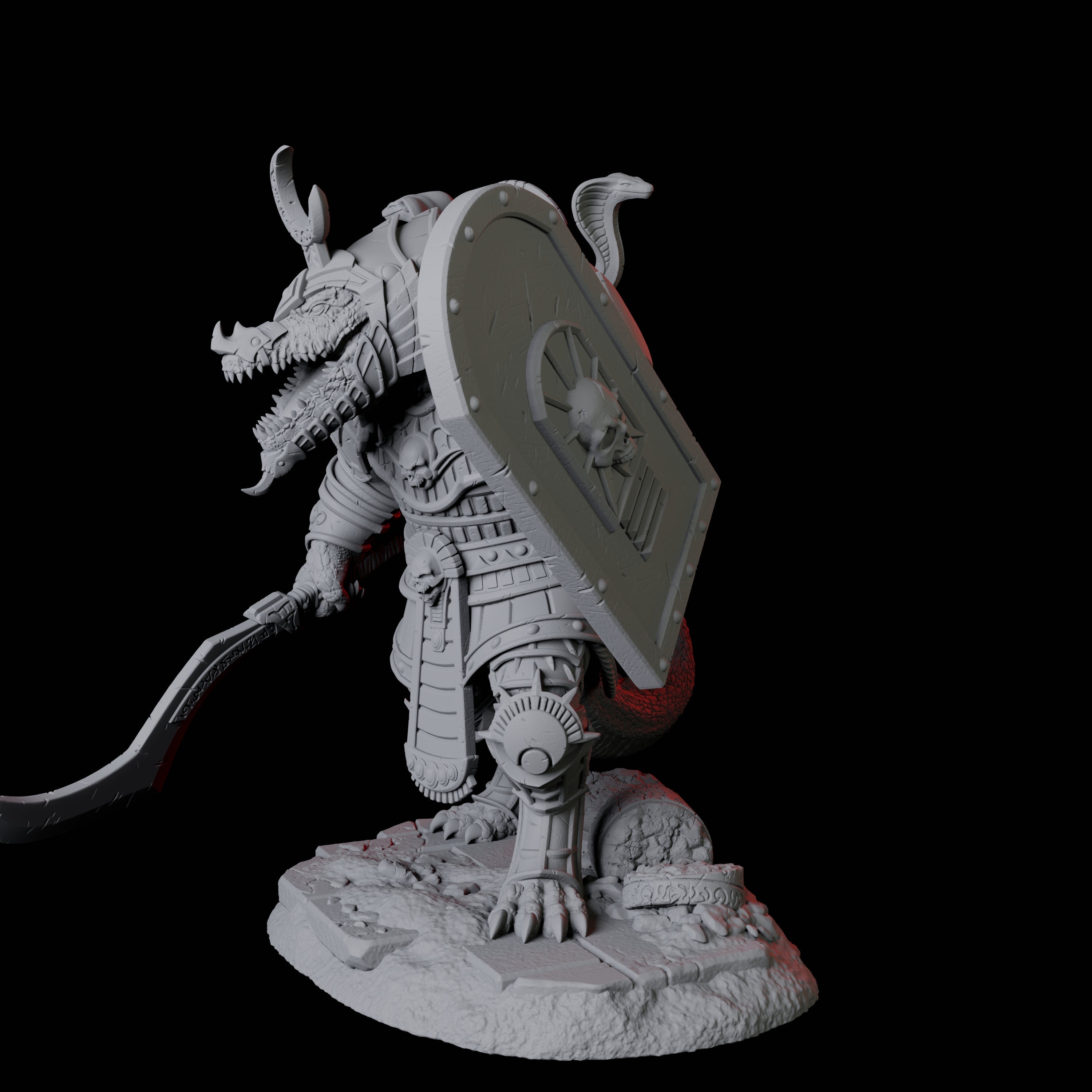Charging Crocodile Lizardfolk Soldier D Miniature for Dungeons and Dragons, Pathfinder or other TTRPGs