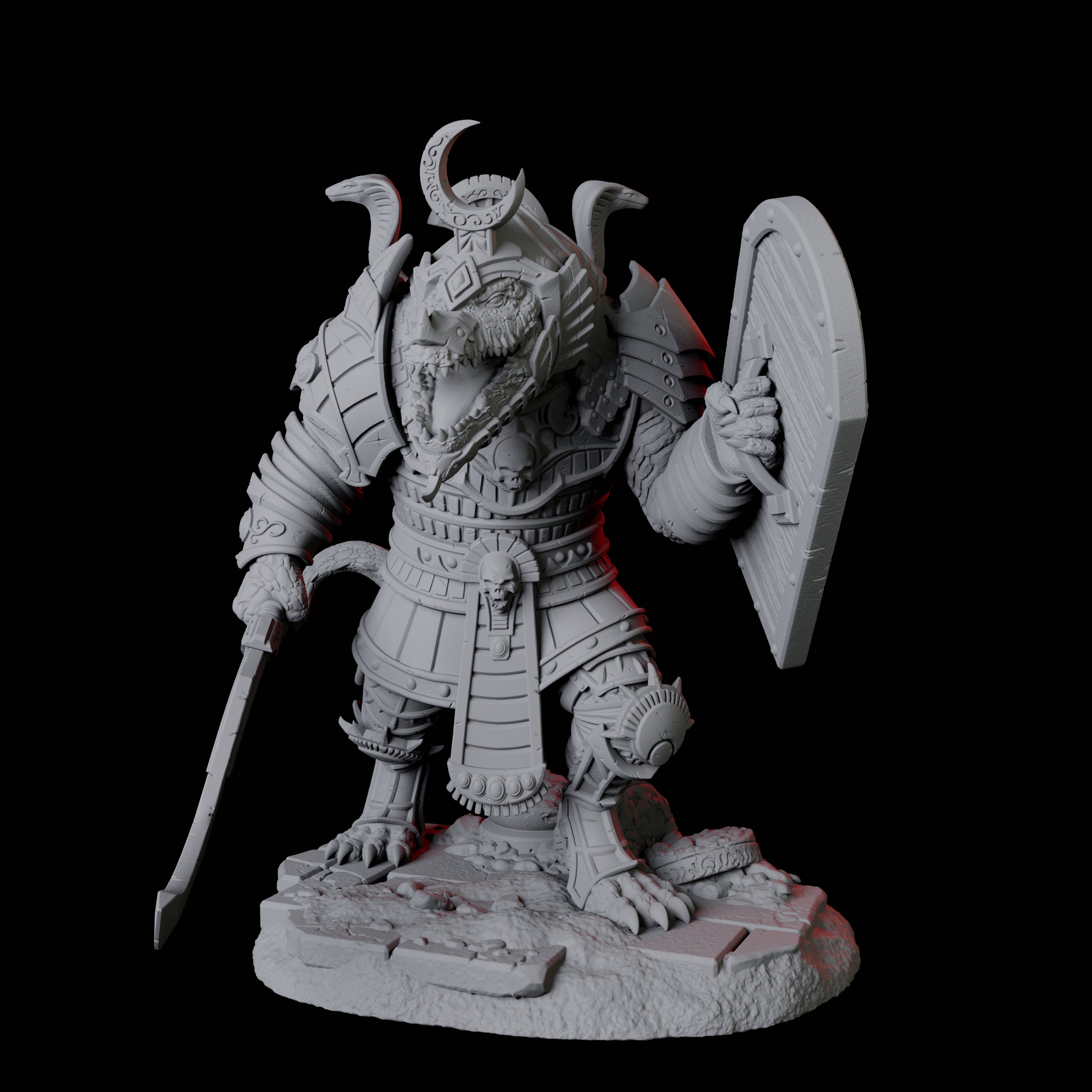 Charging Crocodile Lizardfolk Soldier D Miniature for Dungeons and Dragons, Pathfinder or other TTRPGs