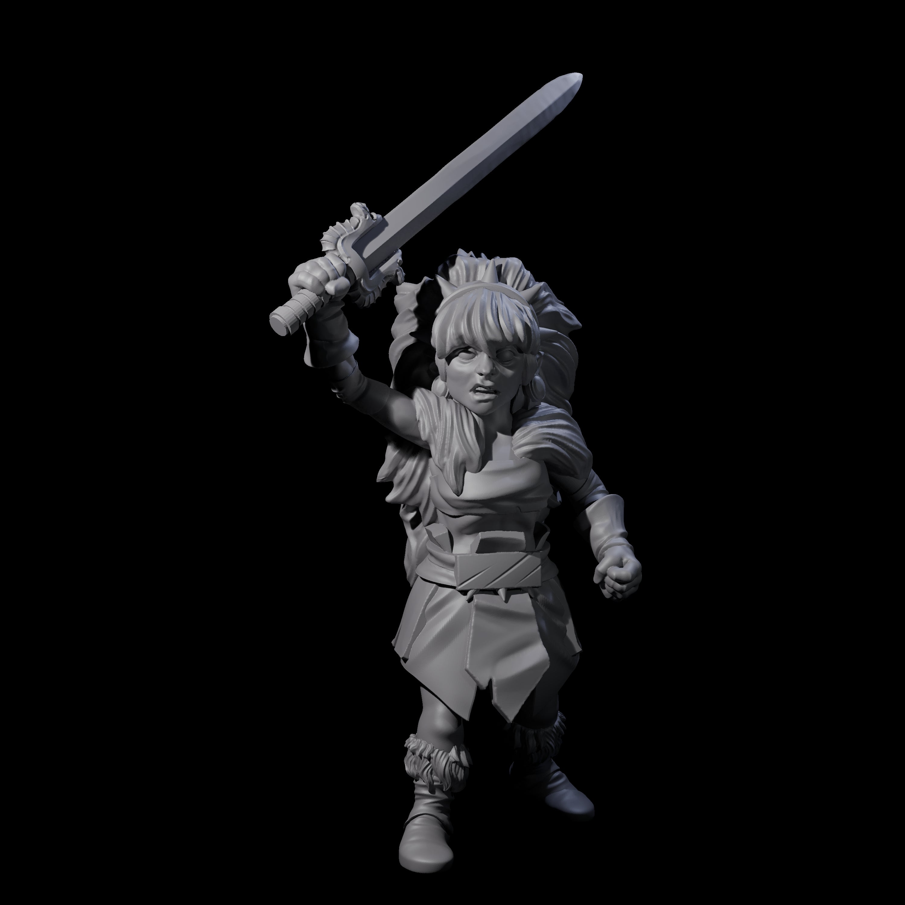 Charging Gnome Barbarian Miniature for Dungeons and Dragons, Pathfinder or other TTRPGs