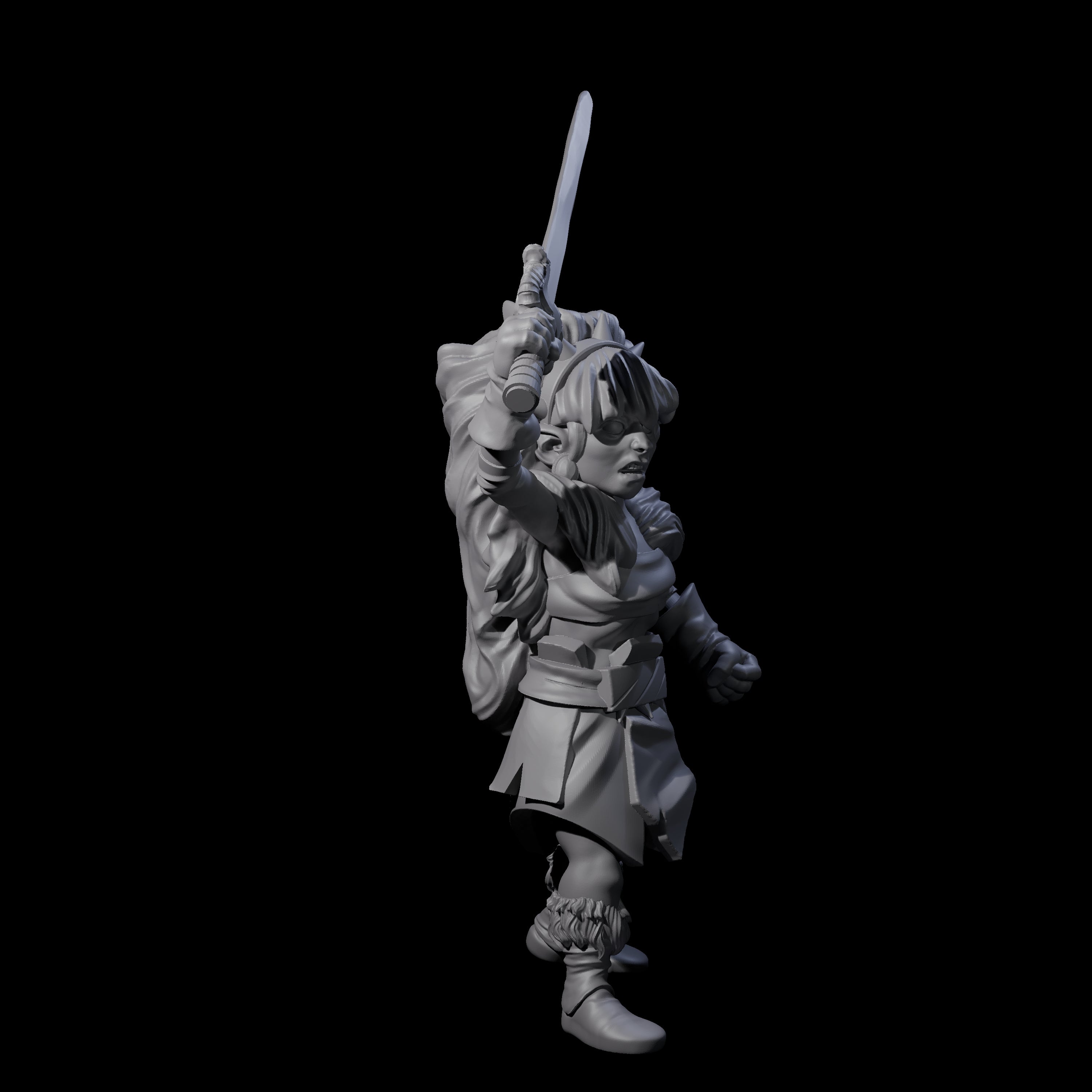 Charging Gnome Barbarian Miniature for Dungeons and Dragons, Pathfinder or other TTRPGs