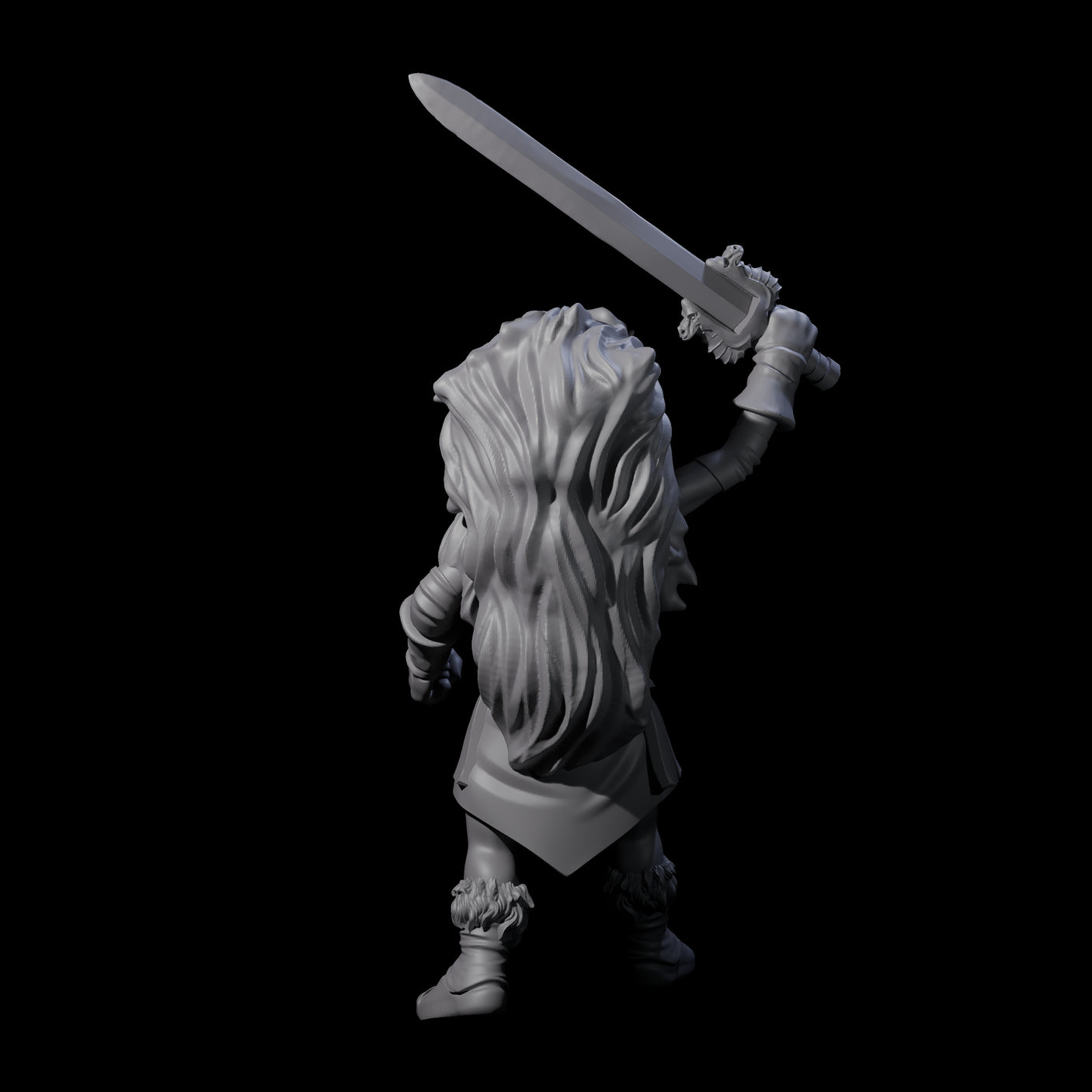 Charging Gnome Barbarian Miniature for Dungeons and Dragons, Pathfinder or other TTRPGs