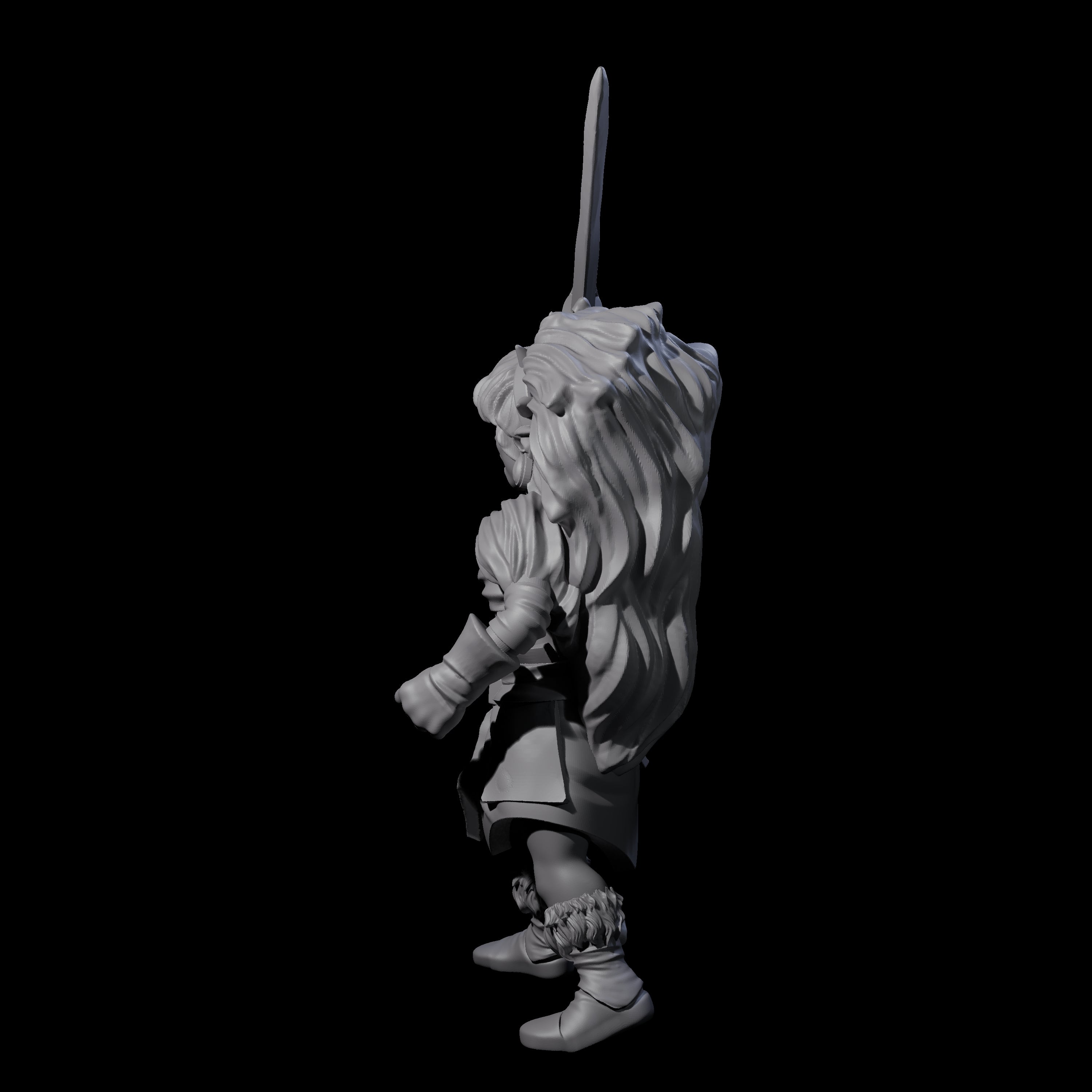 Charging Gnome Barbarian Miniature for Dungeons and Dragons, Pathfinder or other TTRPGs