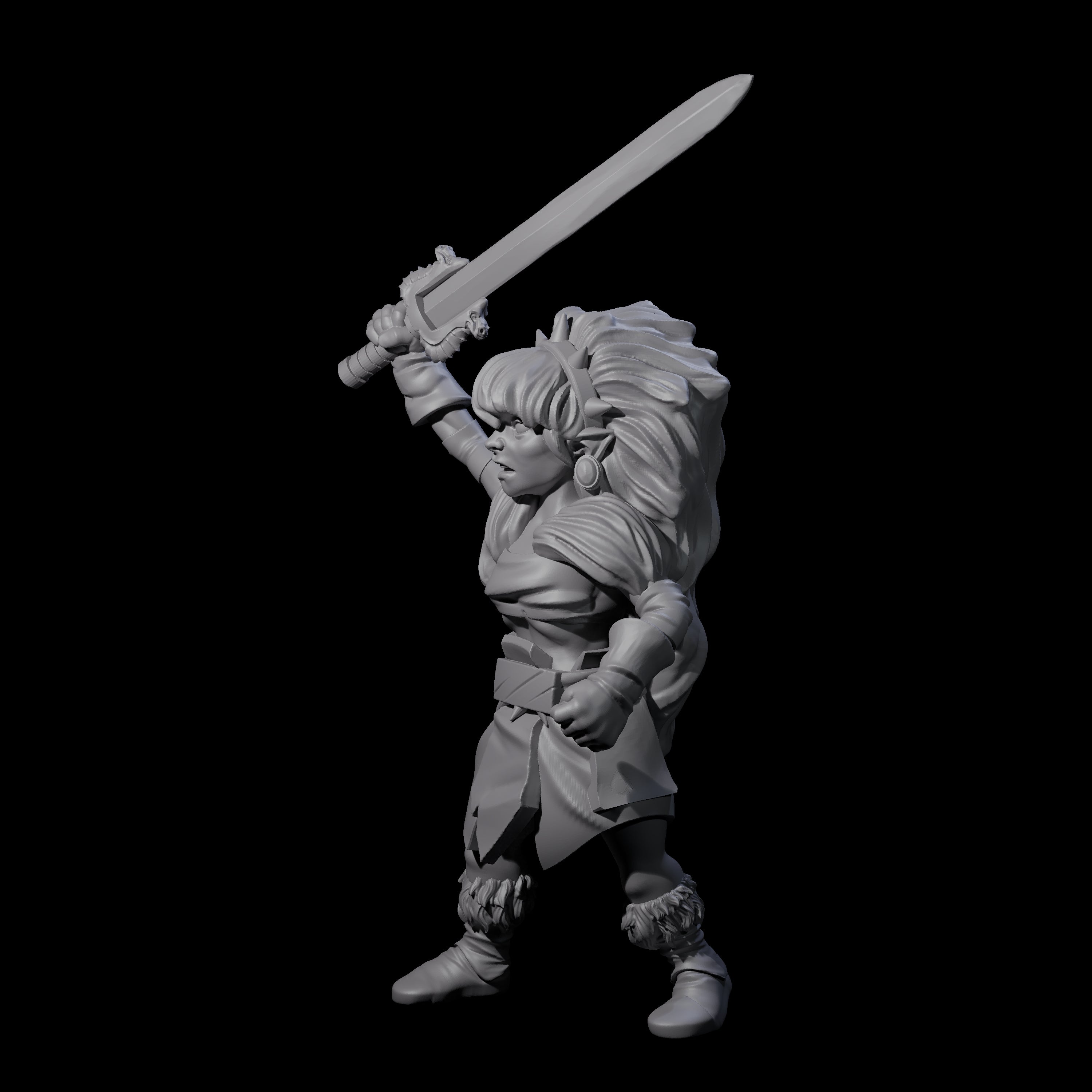 Charging Gnome Barbarian Miniature for Dungeons and Dragons, Pathfinder or other TTRPGs