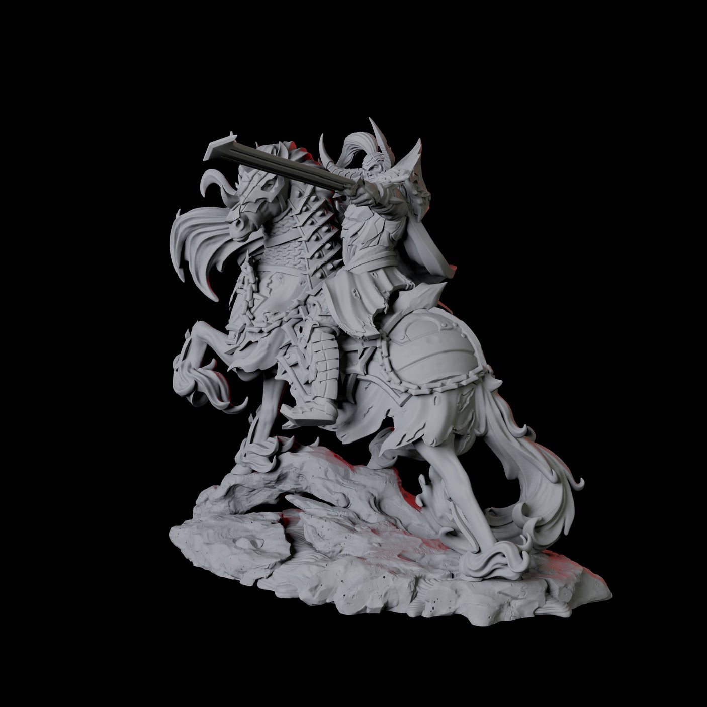 Charging Hellknight A Miniature for Dungeons and Dragons, Pathfinder or other TTRPGs
