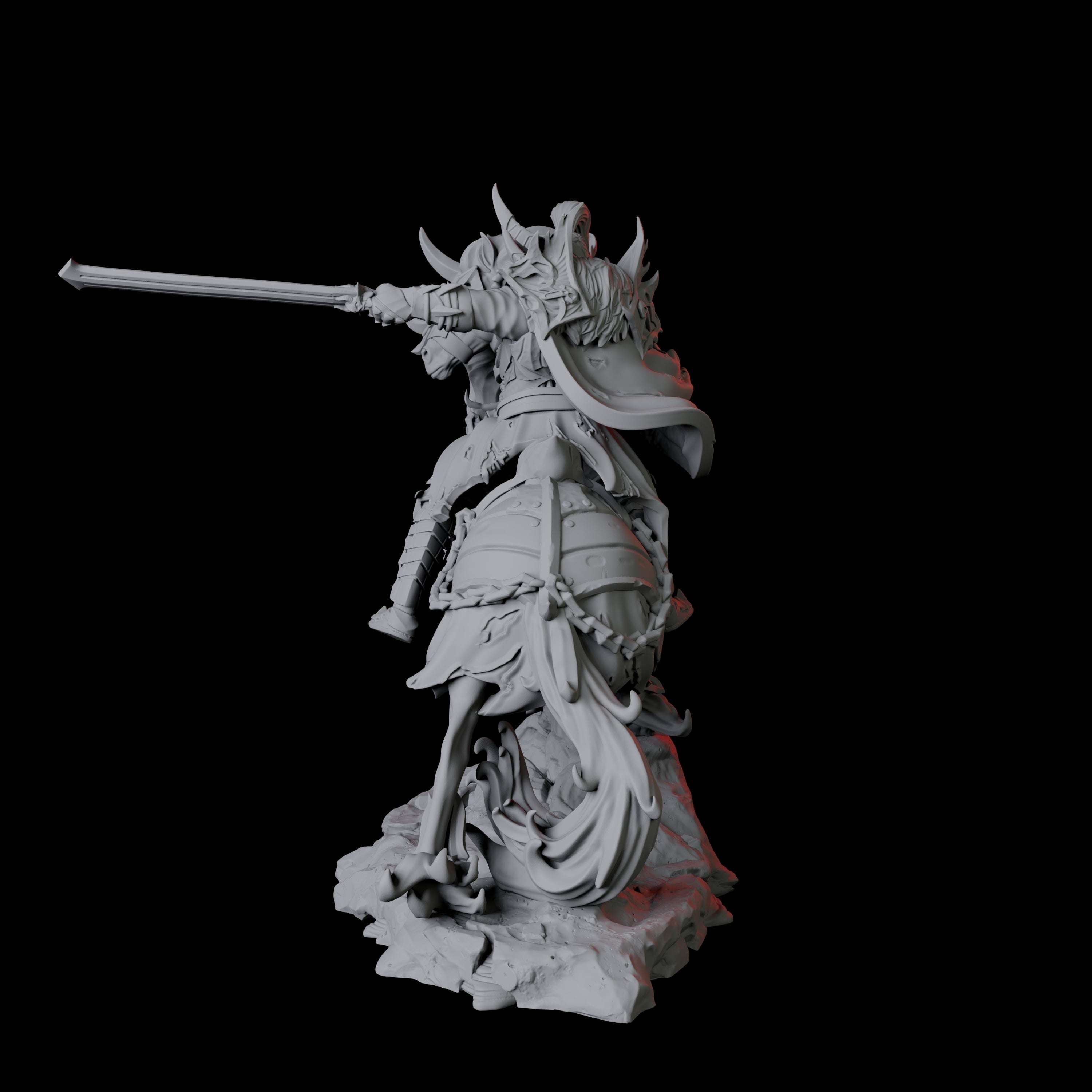 Charging Hellknight A Miniature for Dungeons and Dragons, Pathfinder or other TTRPGs