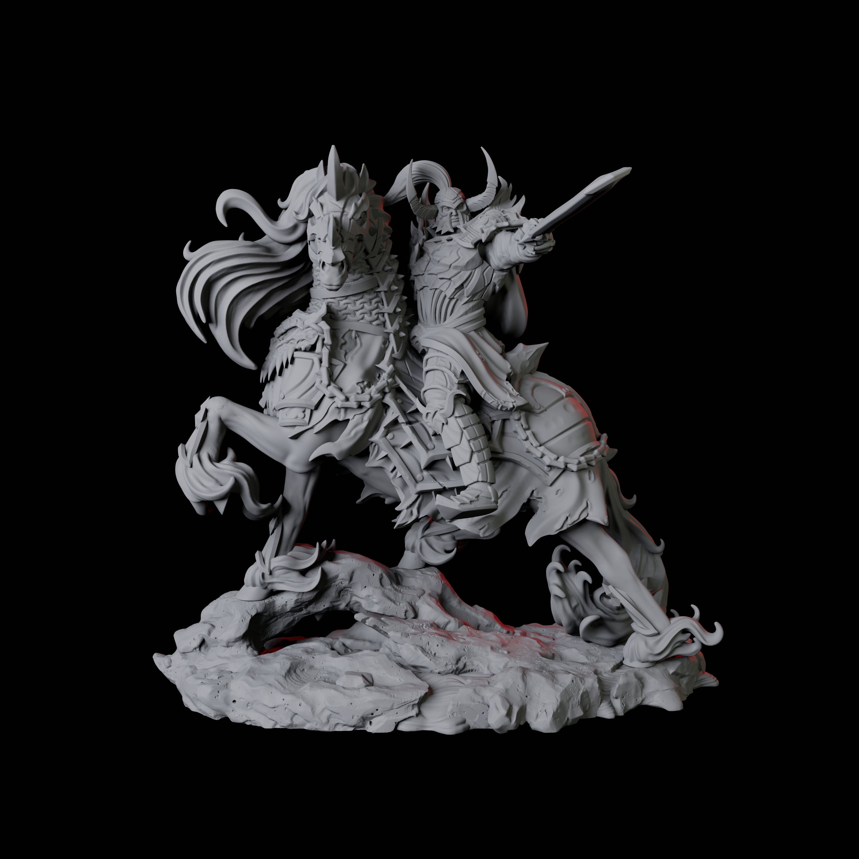 Charging Hellknight A Miniature for Dungeons and Dragons, Pathfinder or other TTRPGs