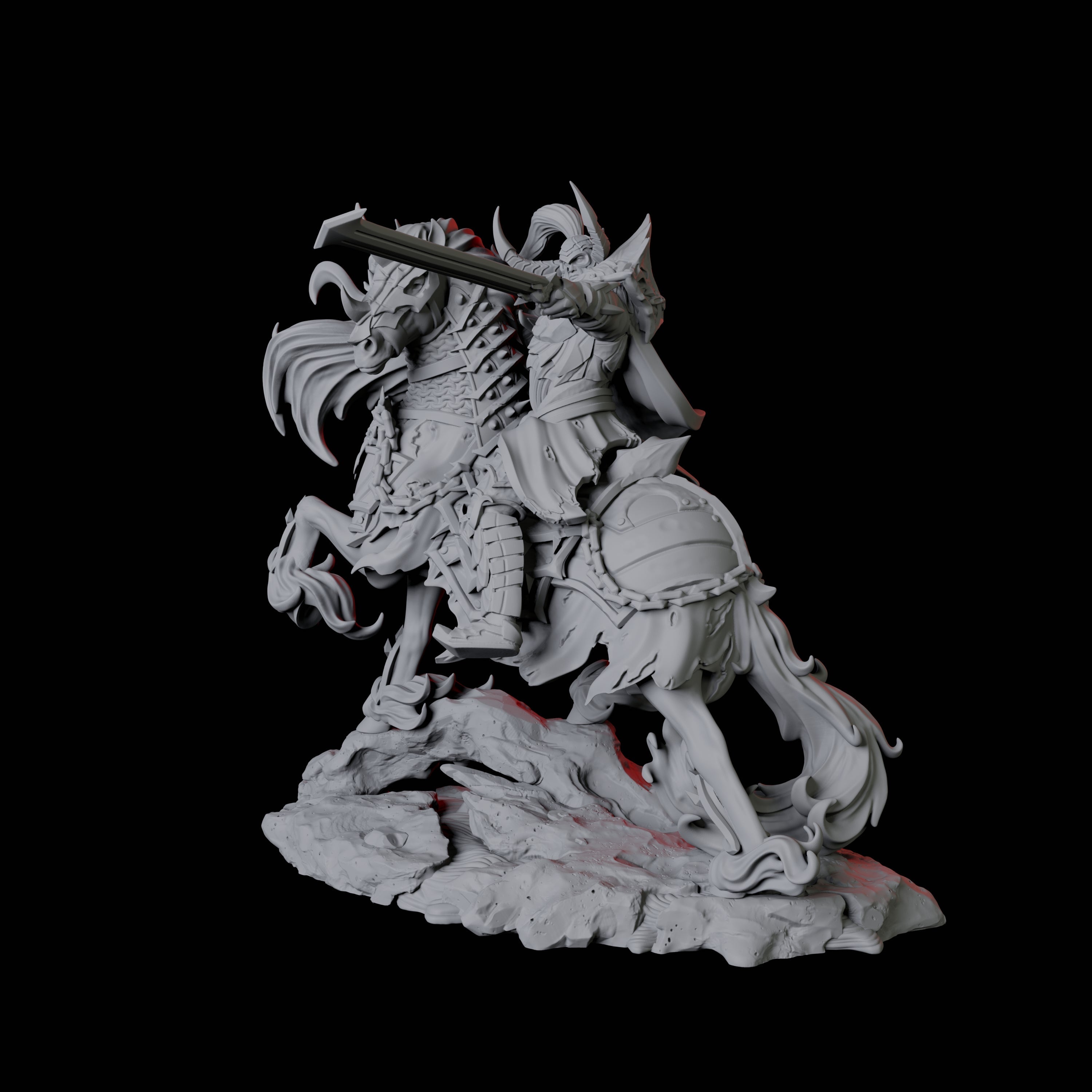 Charging Hellknight A Miniature for Dungeons and Dragons, Pathfinder or other TTRPGs