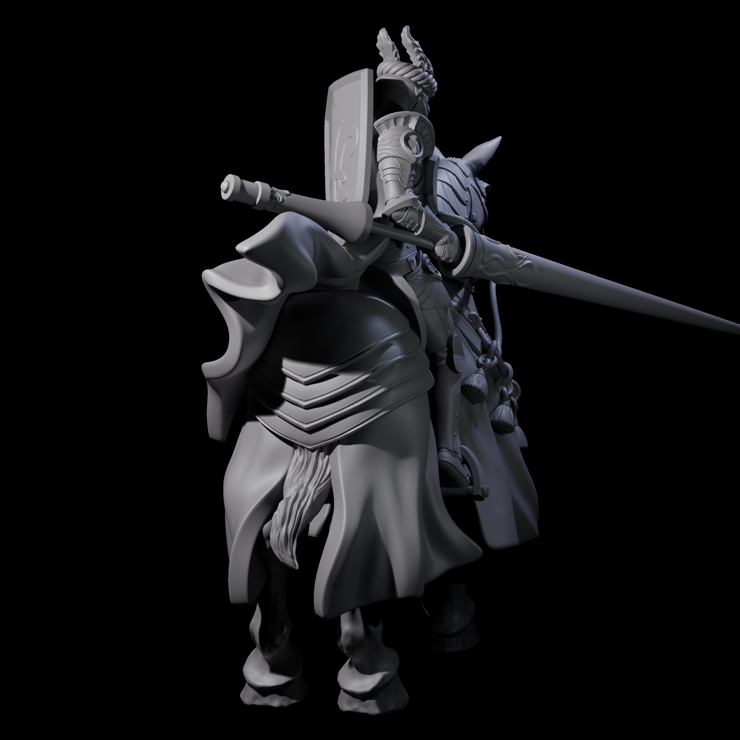 Charging Joust Knight Miniature for Dungeons and Dragons, Pathfinder or other TTRPGs