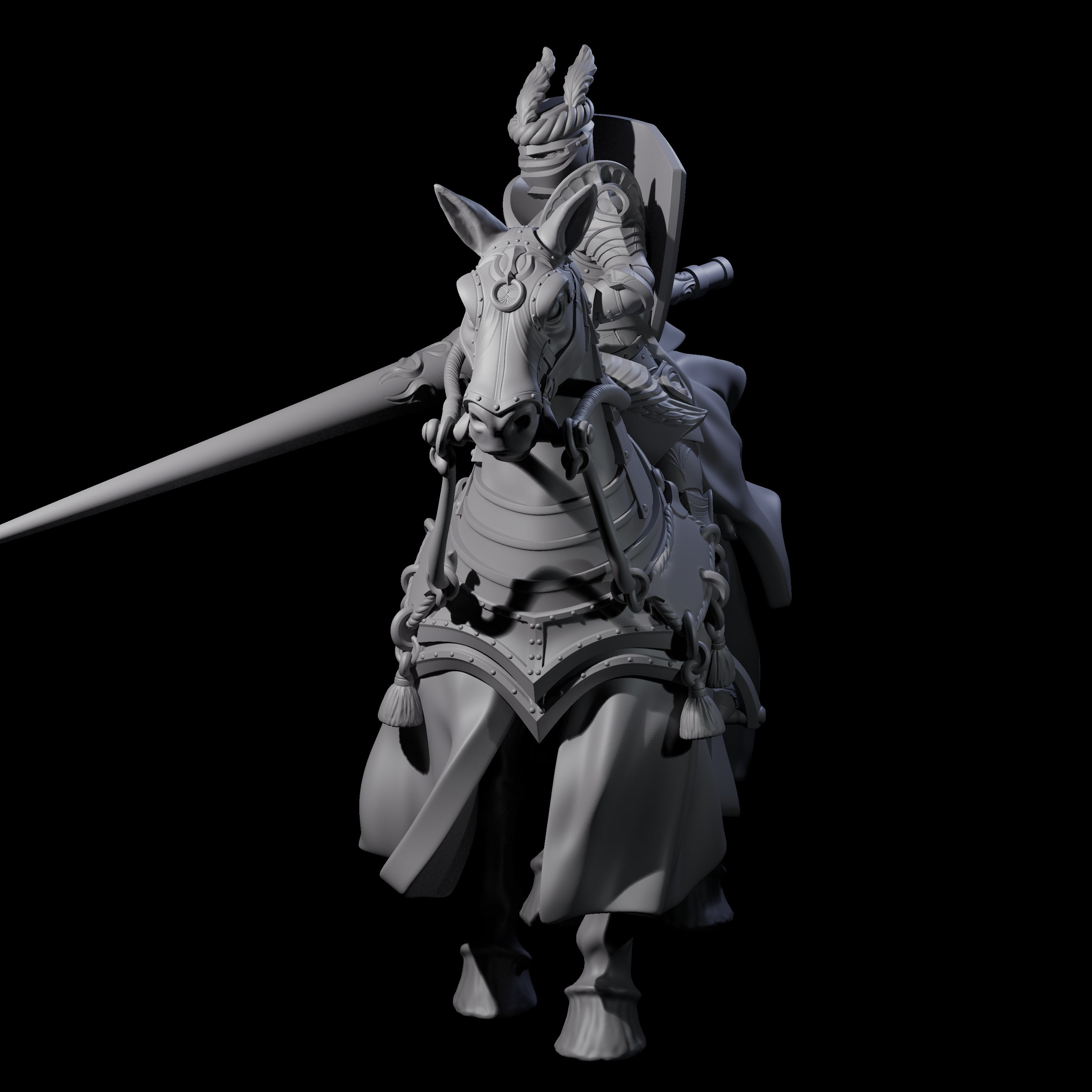 Charging Joust Knight Miniature for Dungeons and Dragons, Pathfinder or other TTRPGs