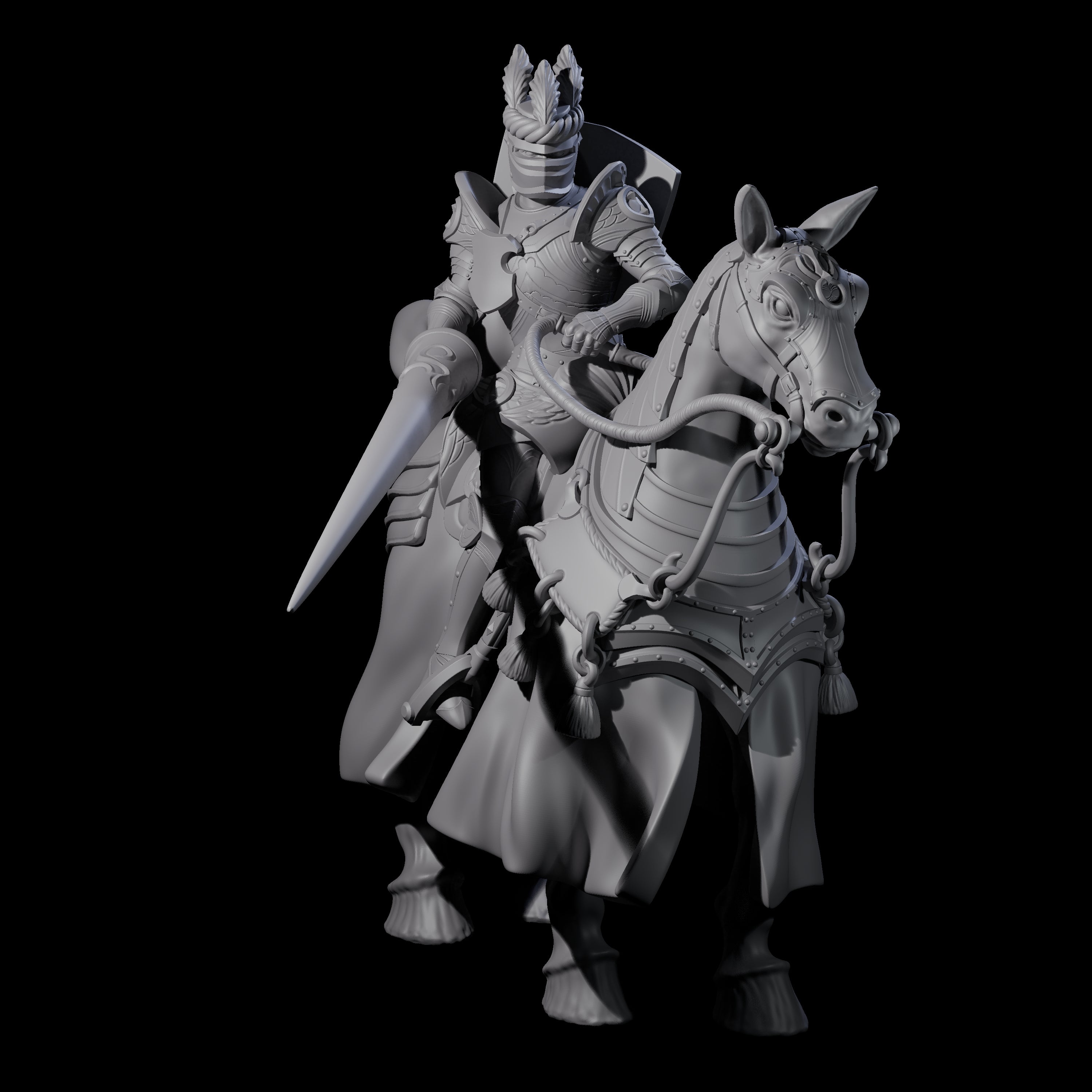 Charging Joust Knight Miniature for Dungeons and Dragons, Pathfinder or other TTRPGs