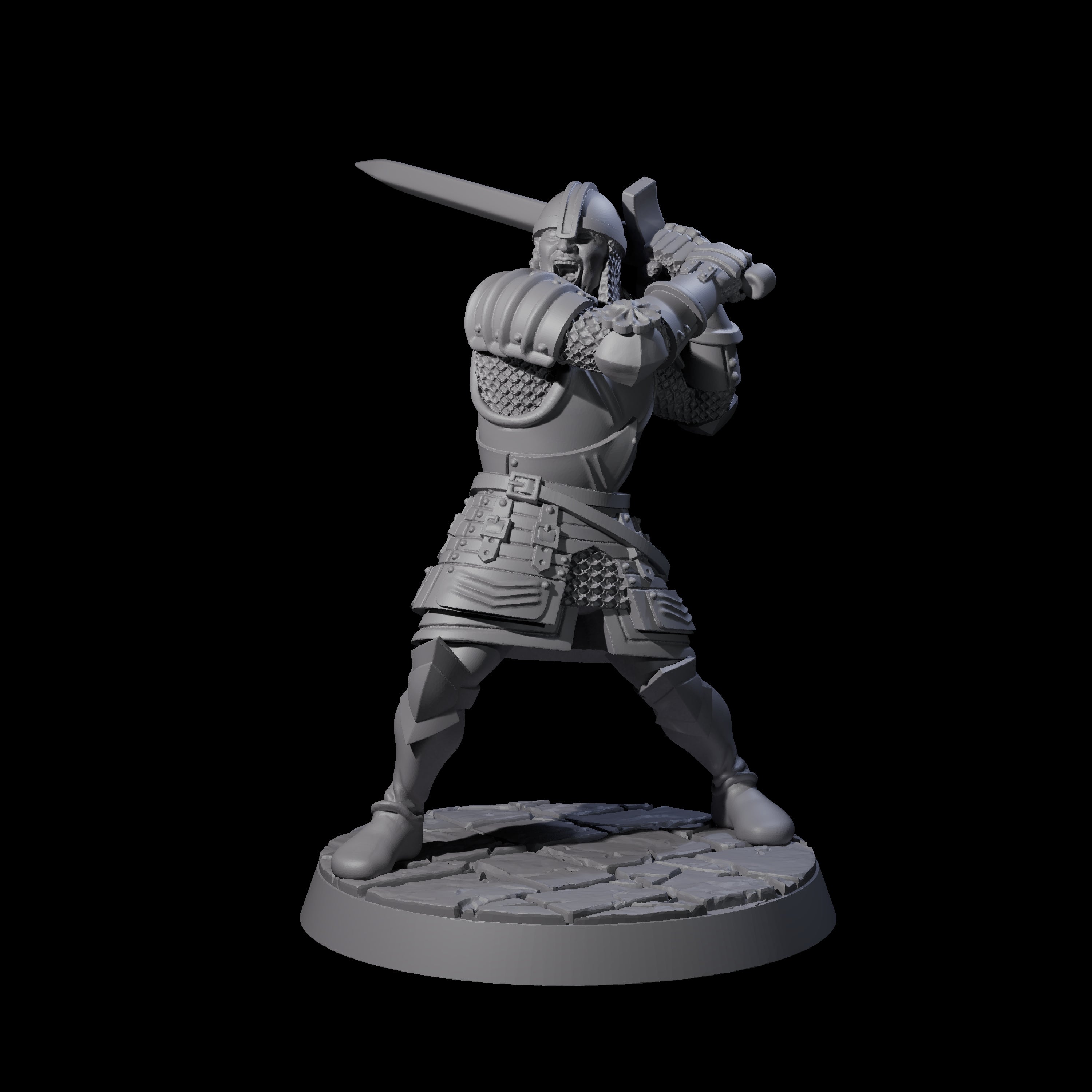 Charging King's Guard Miniature for Dungeons and Dragons, Pathfinder or other TTRPGs