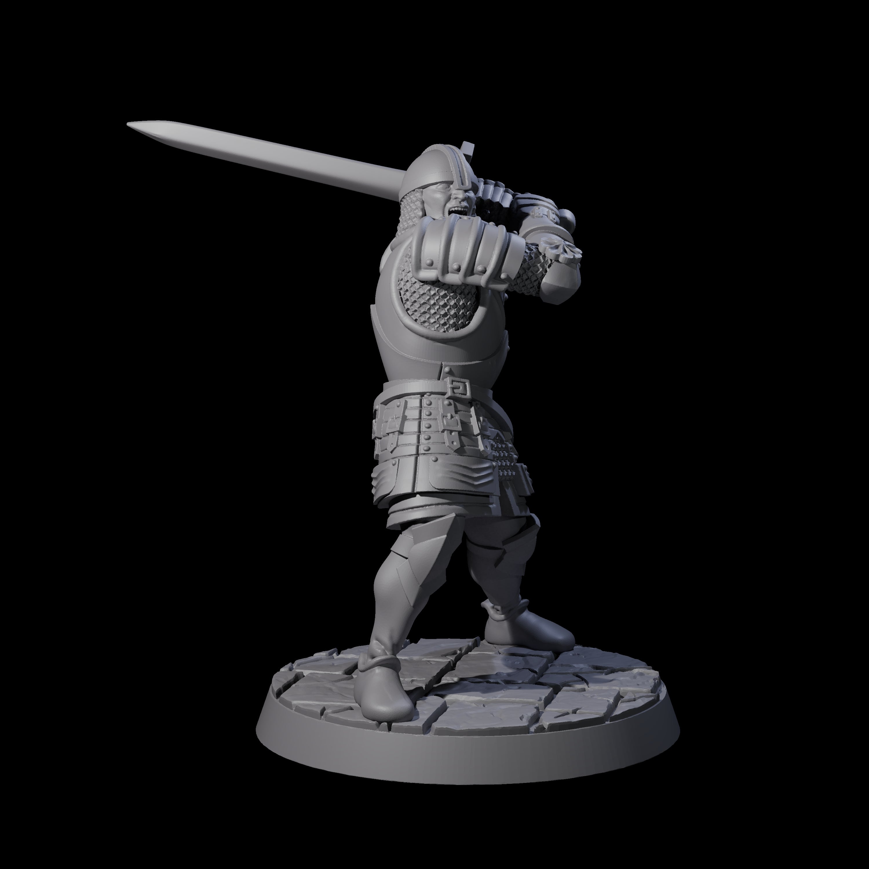 Charging King's Guard Miniature for Dungeons and Dragons, Pathfinder or other TTRPGs