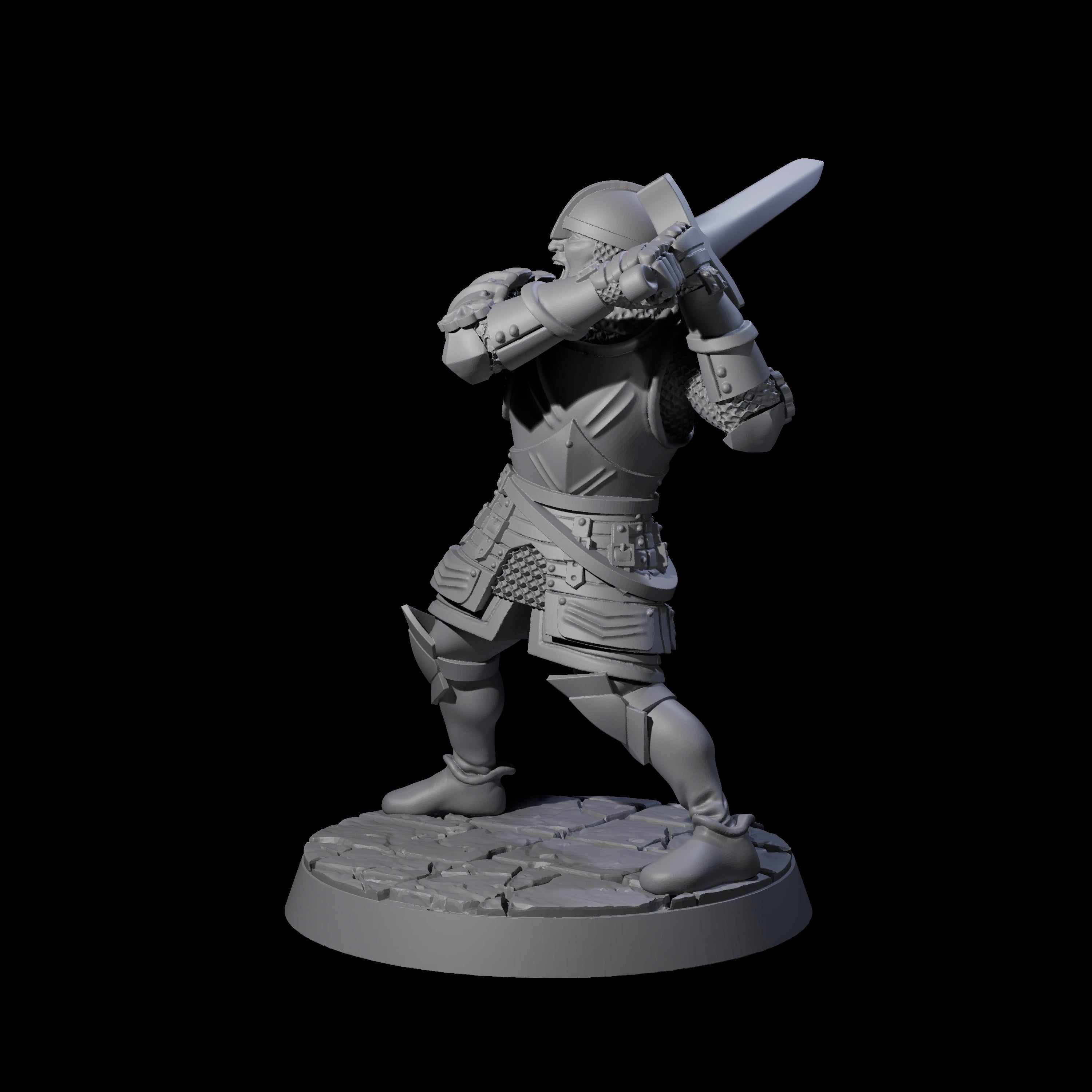 Charging King's Guard Miniature for Dungeons and Dragons, Pathfinder or other TTRPGs