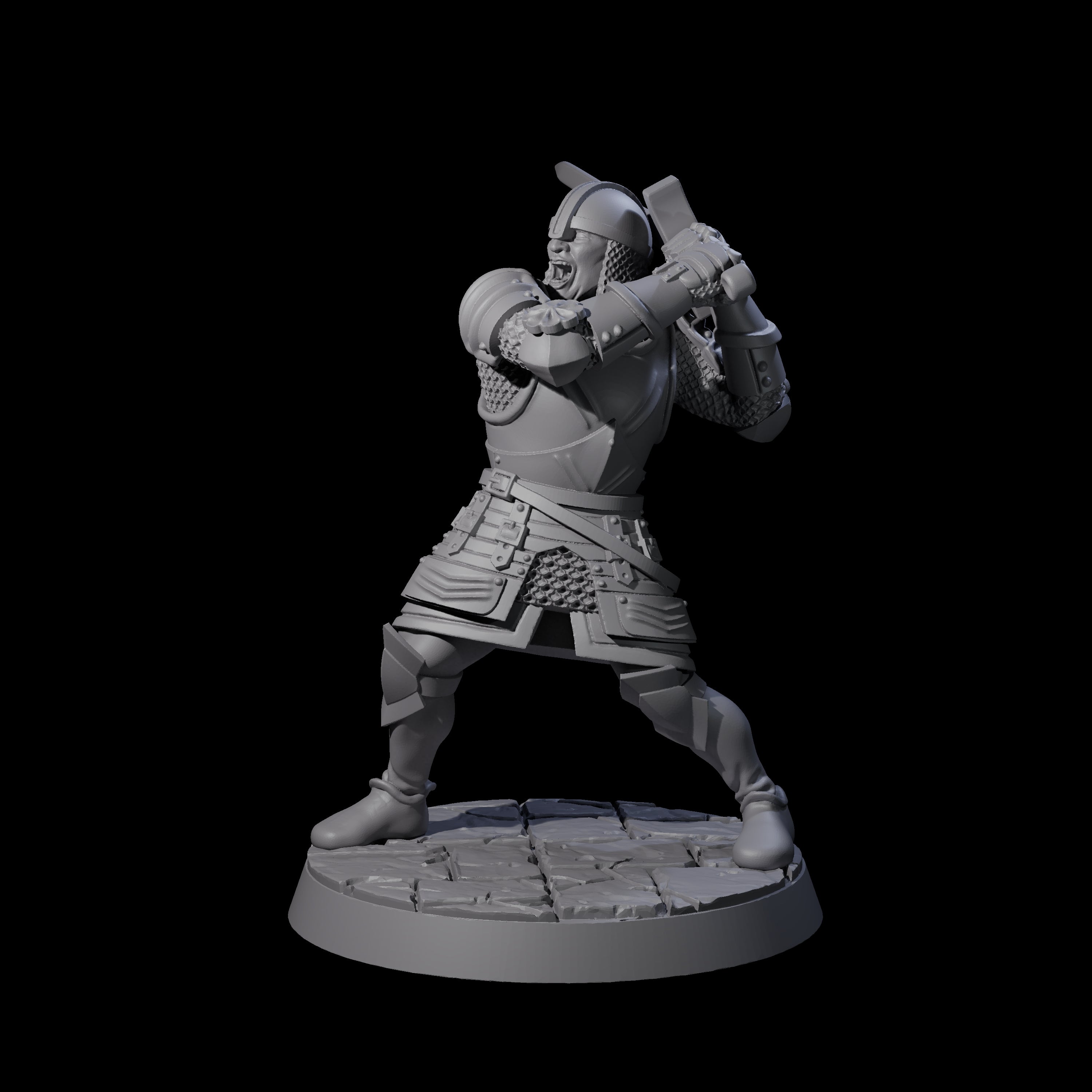 Charging King's Guard Miniature for Dungeons and Dragons, Pathfinder or other TTRPGs