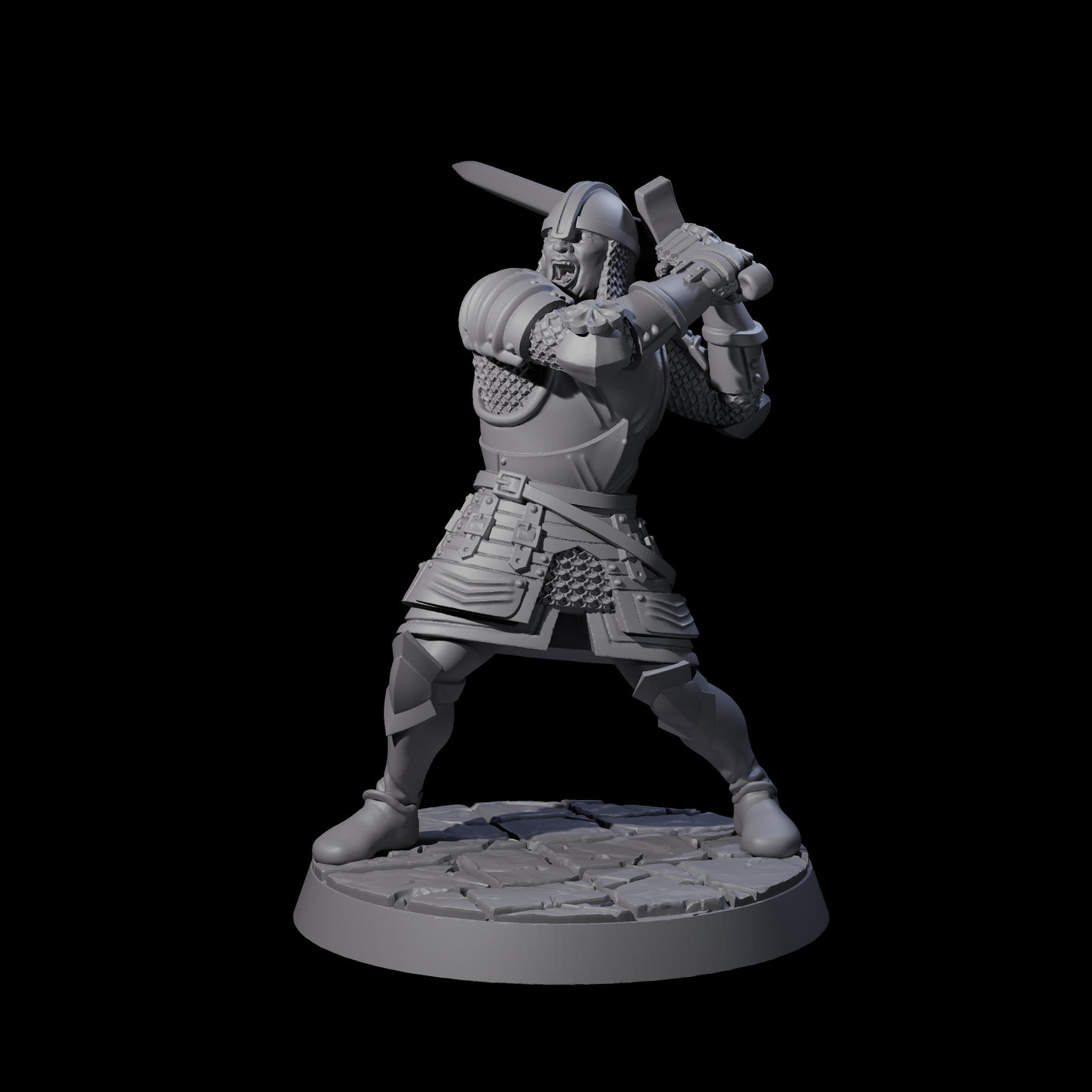 Charging King's Guard Miniature for Dungeons and Dragons, Pathfinder or other TTRPGs