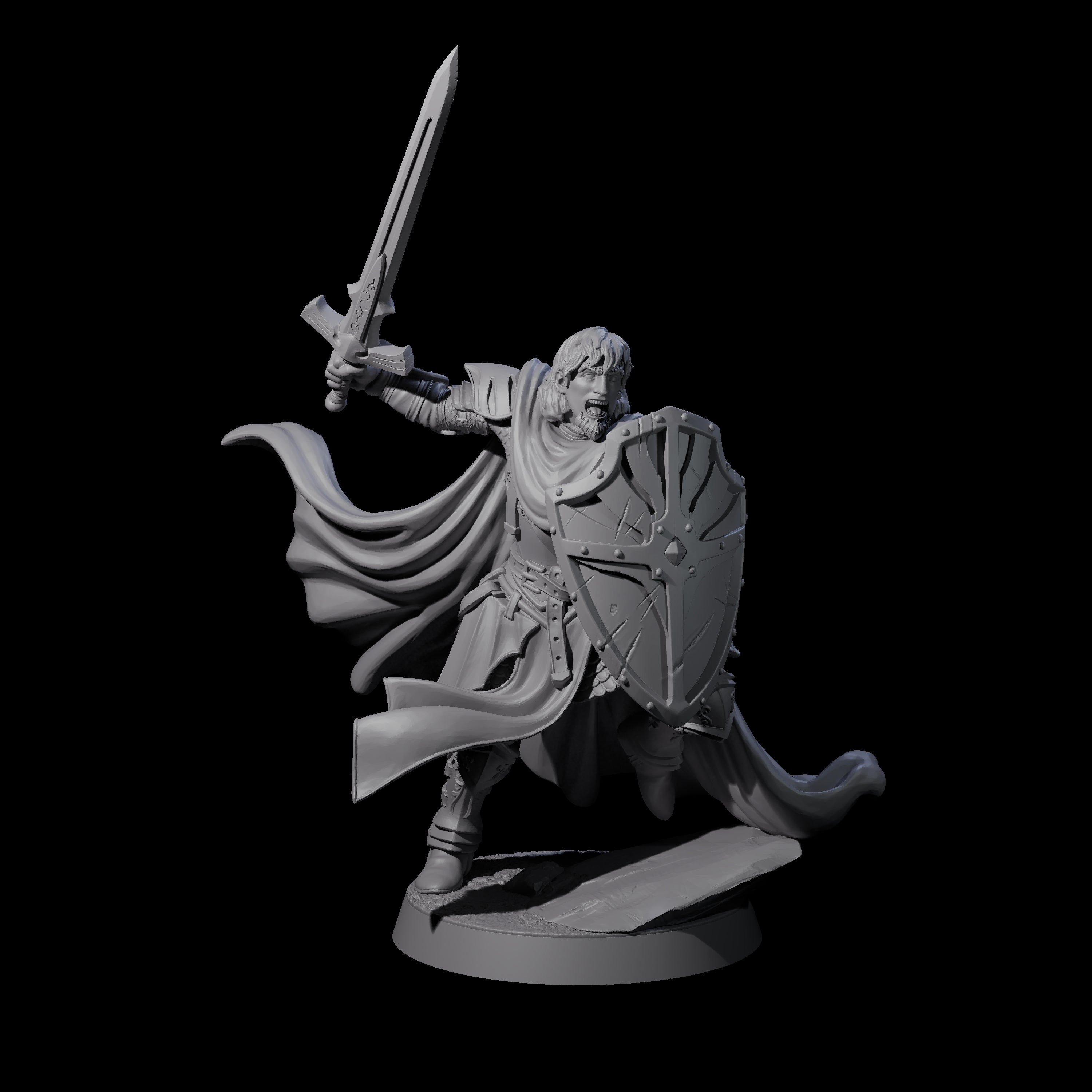 Charging Knight Captain Miniature for Dungeons and Dragons, Pathfinder or other TTRPGs