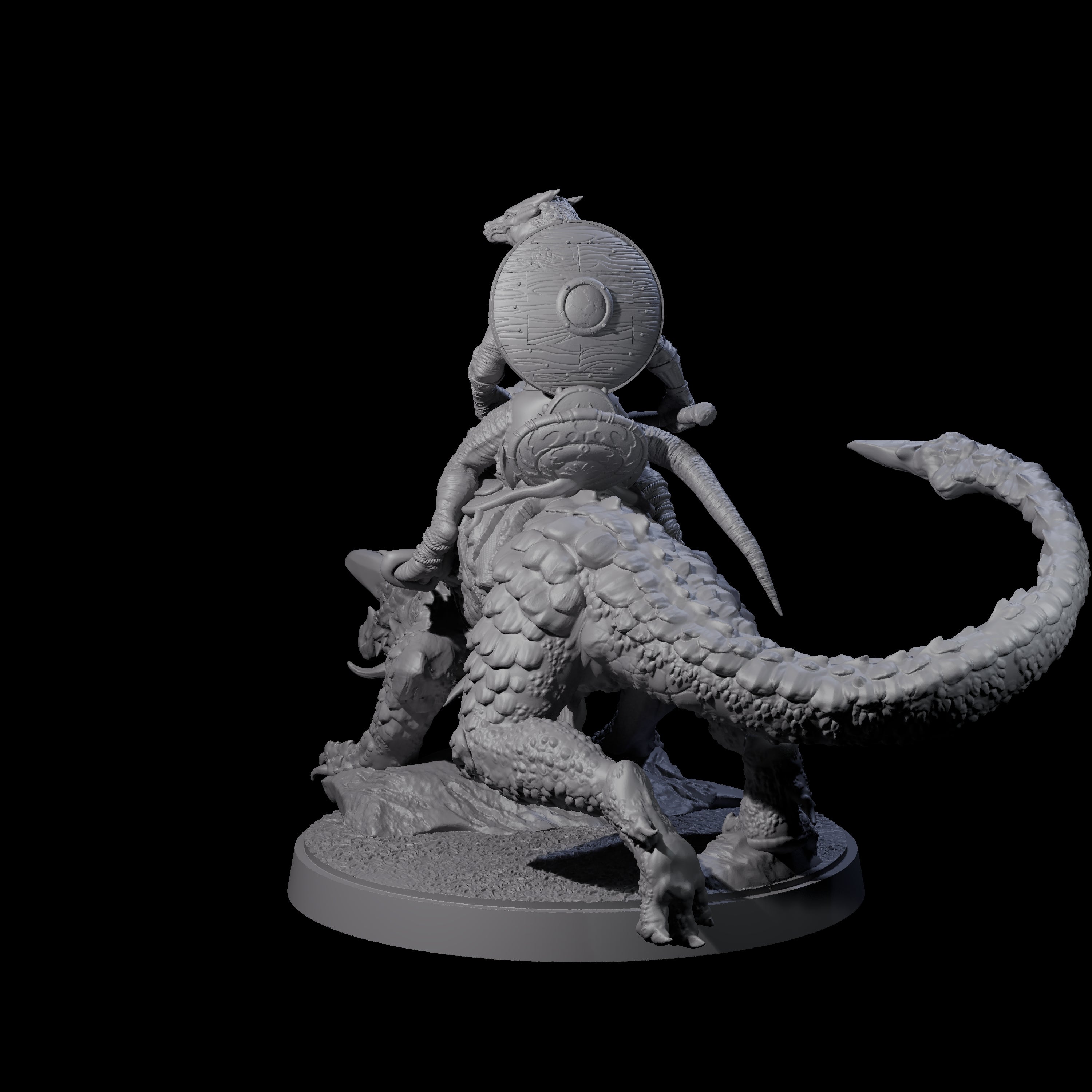 Charging Kobold on Drake A Miniature for Dungeons and Dragons, Pathfinder or other TTRPGs