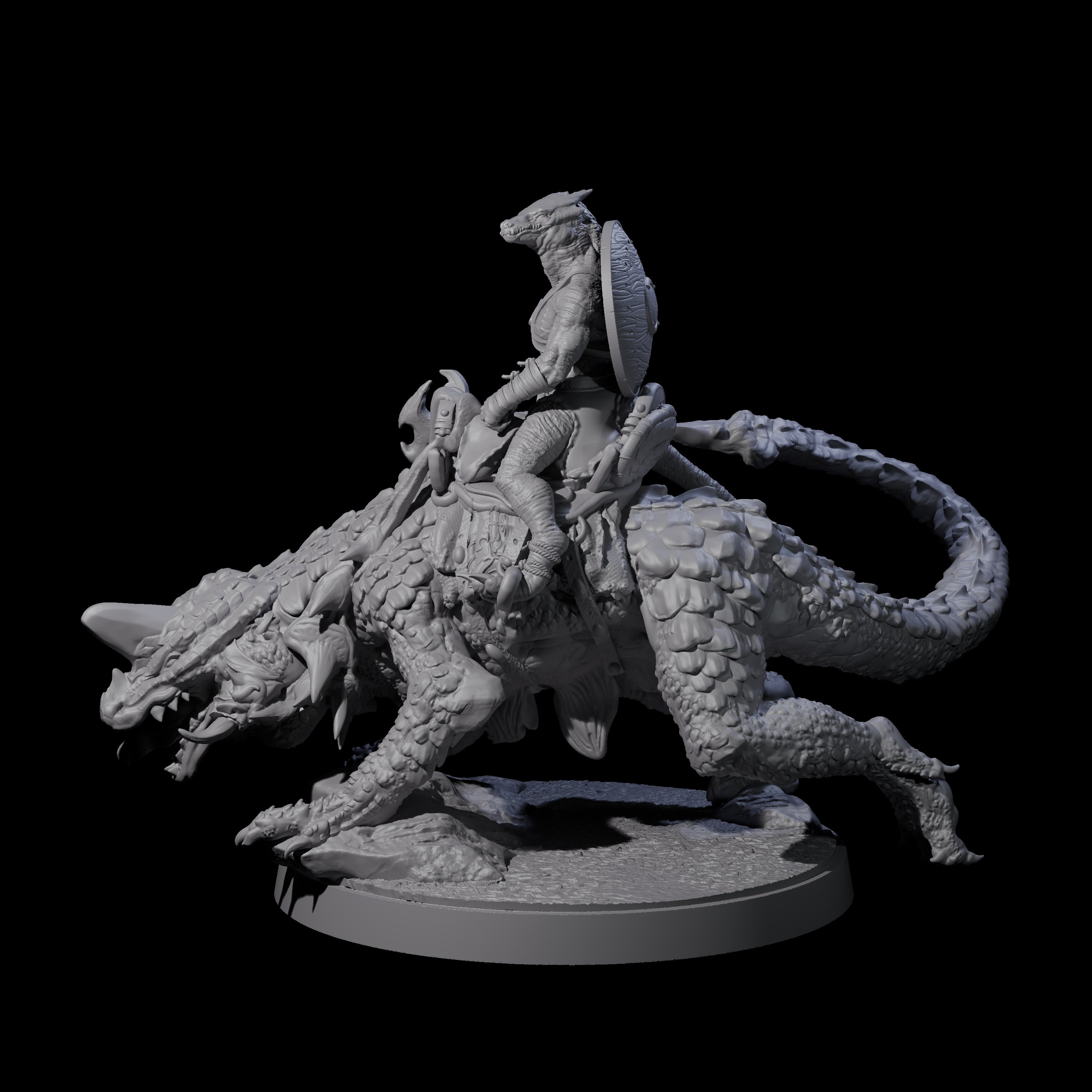 Charging Kobold on Drake A Miniature for Dungeons and Dragons, Pathfinder or other TTRPGs