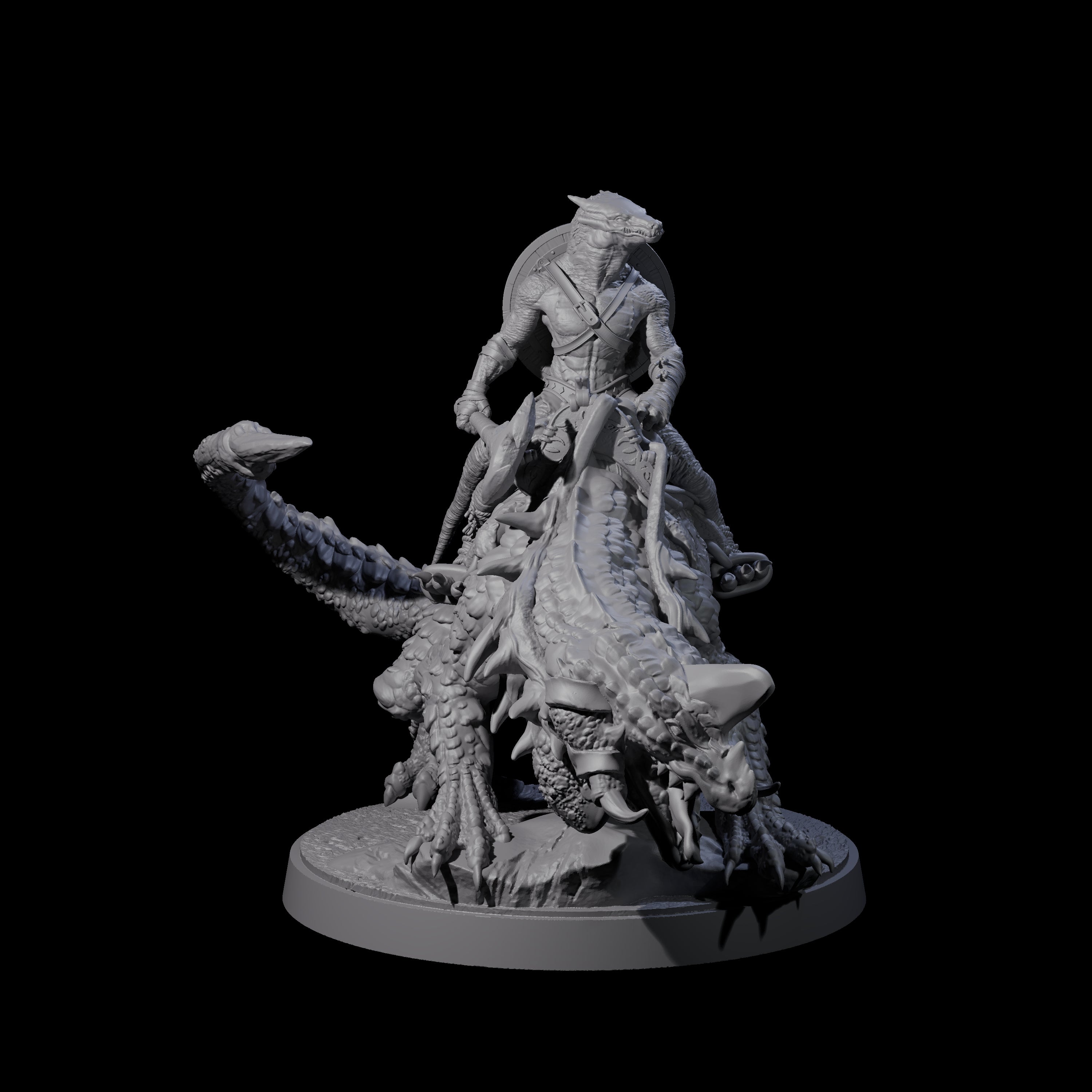 Charging Kobold on Drake A Miniature for Dungeons and Dragons, Pathfinder or other TTRPGs