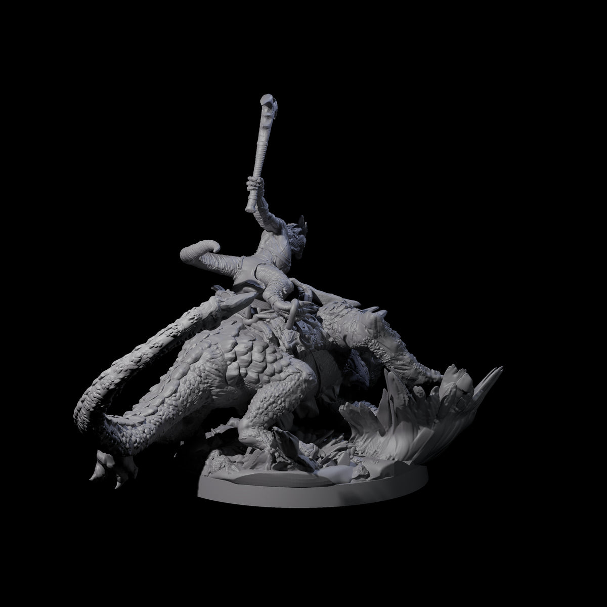 Charging Kobold on Drake C Miniature for Dungeons and Dragons, Pathfinder or other TTRPGs