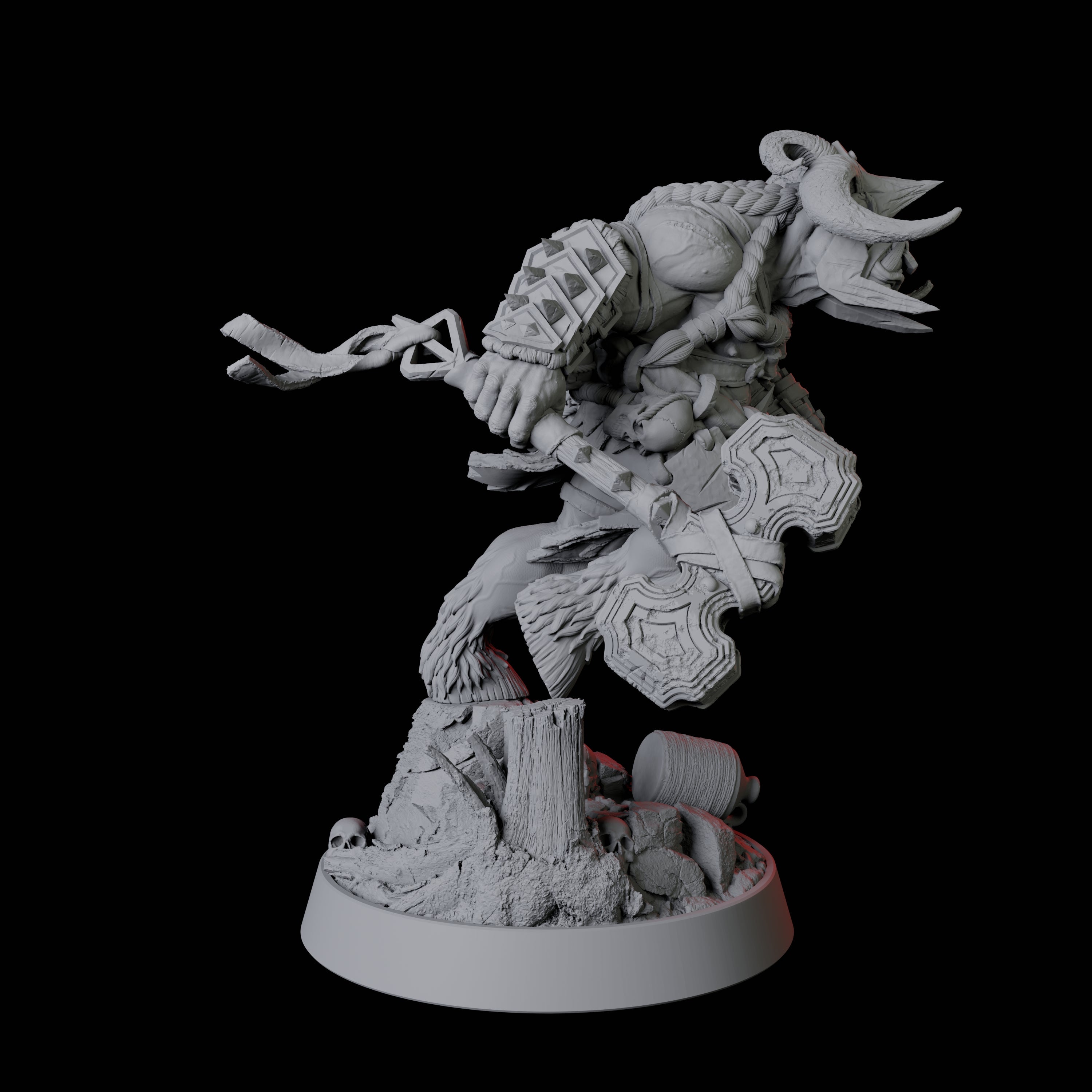 Charging Minotaur Miniature for Dungeons and Dragons