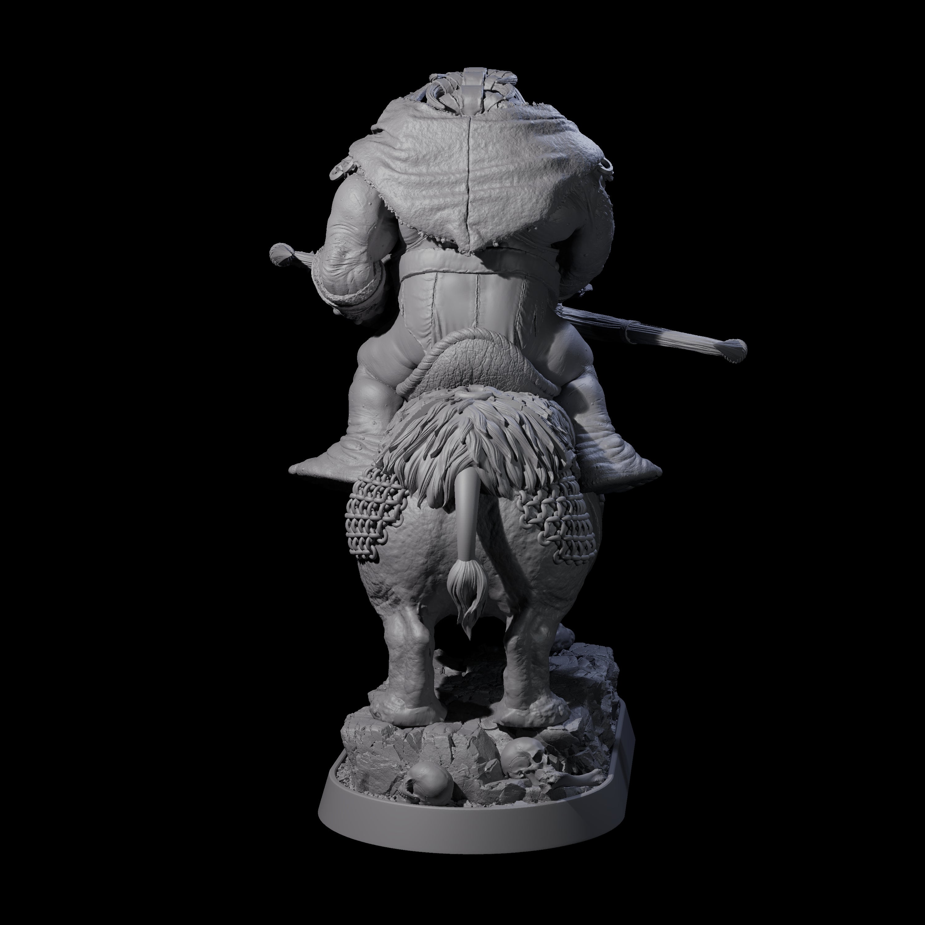 Charging Ogre Rhino Rider A Miniature for Dungeons and Dragons, Pathfinder or other TTRPGs