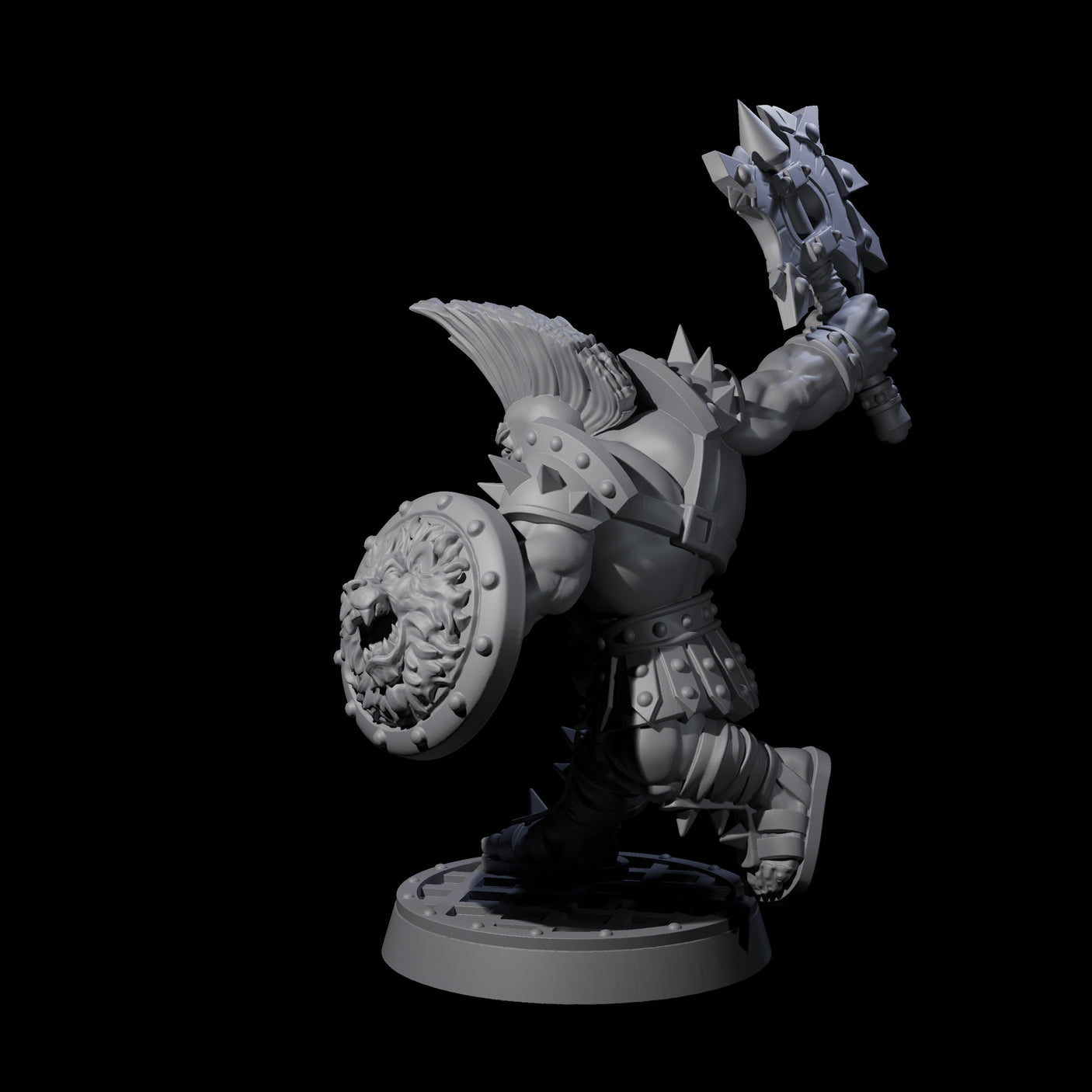 Charging Orc Gladiator Miniature for Dungeons and Dragons, Pathfinder or other TTRPGs