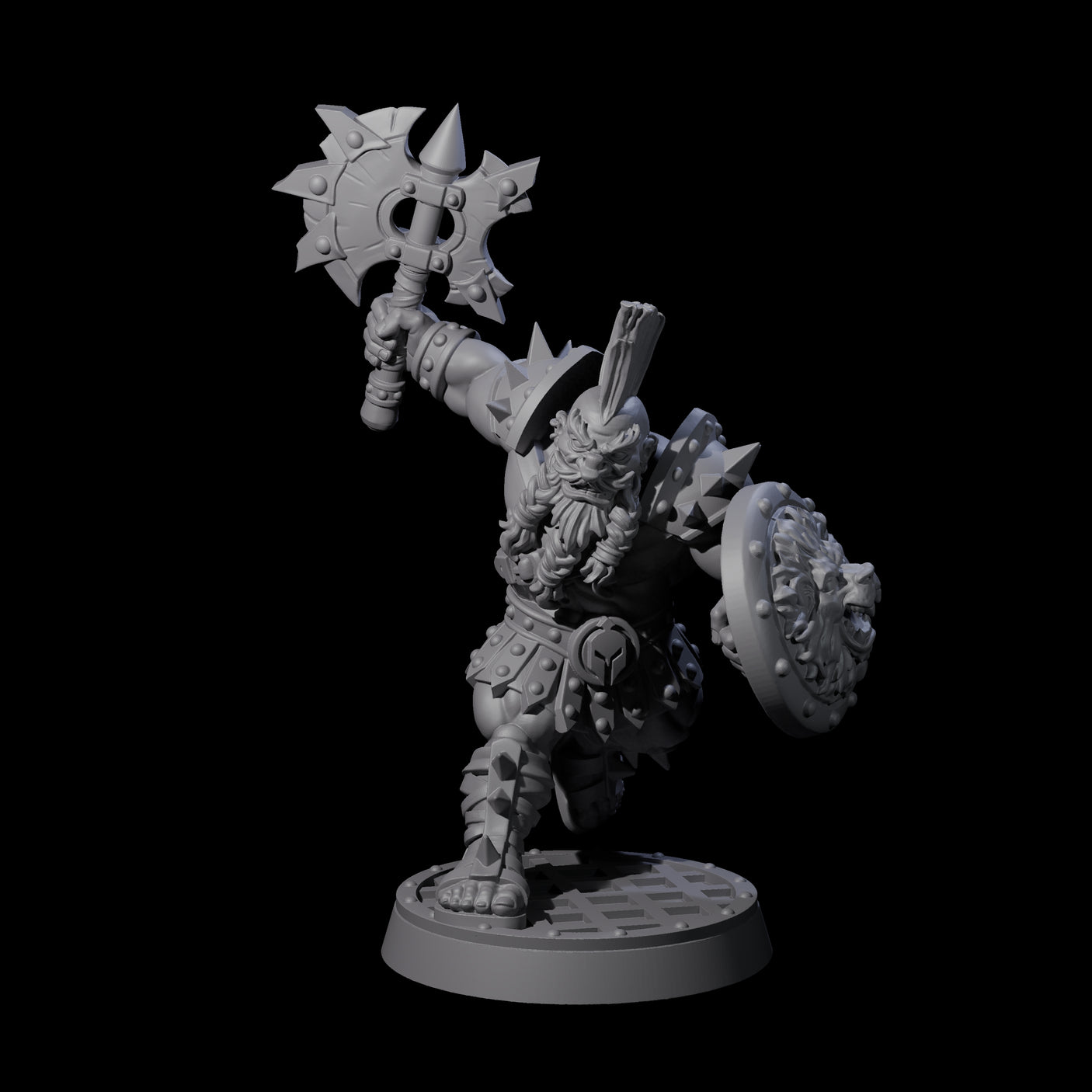 Charging Orc Gladiator Miniature for Dungeons and Dragons, Pathfinder or other TTRPGs