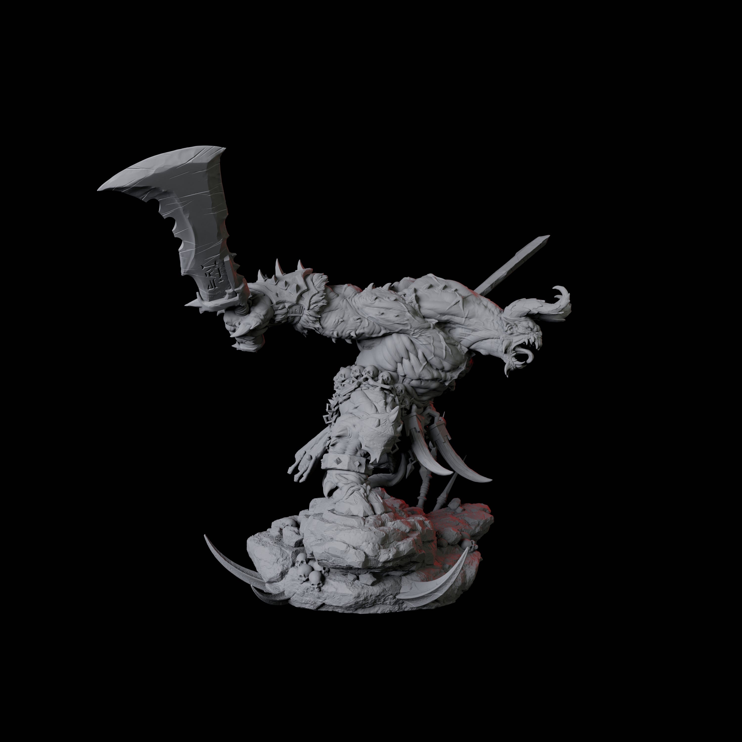 Charging Slaver Demon A Miniature for Dungeons and Dragons, Pathfinder or other TTRPGs