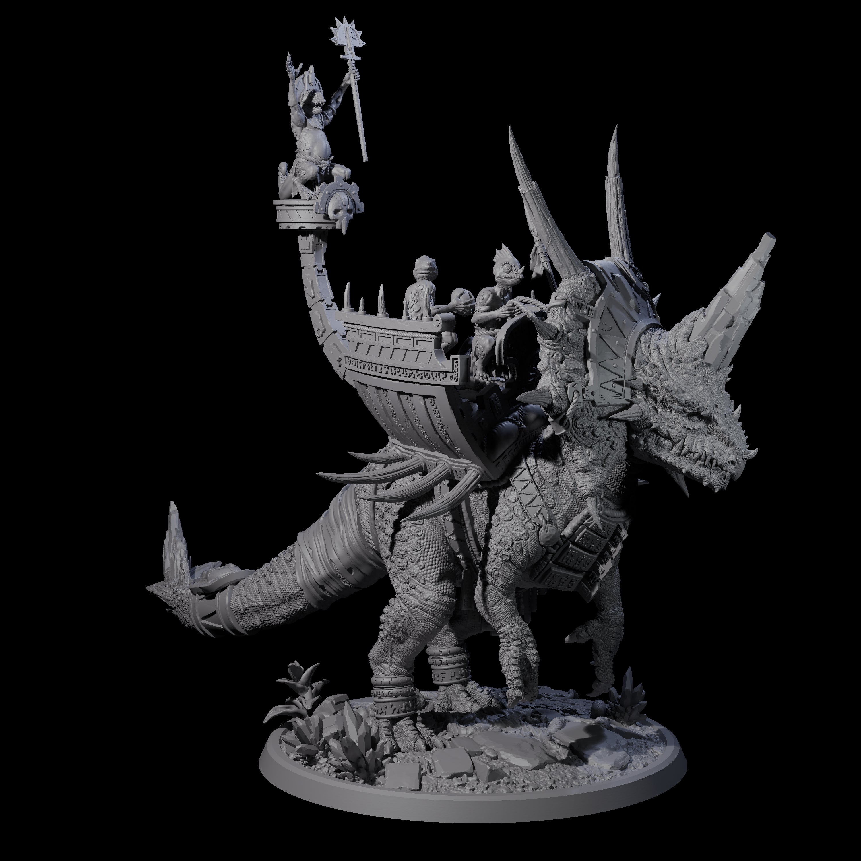 Charging War Triceratops Miniature for Dungeons and Dragons, Pathfinder or other TTRPGs