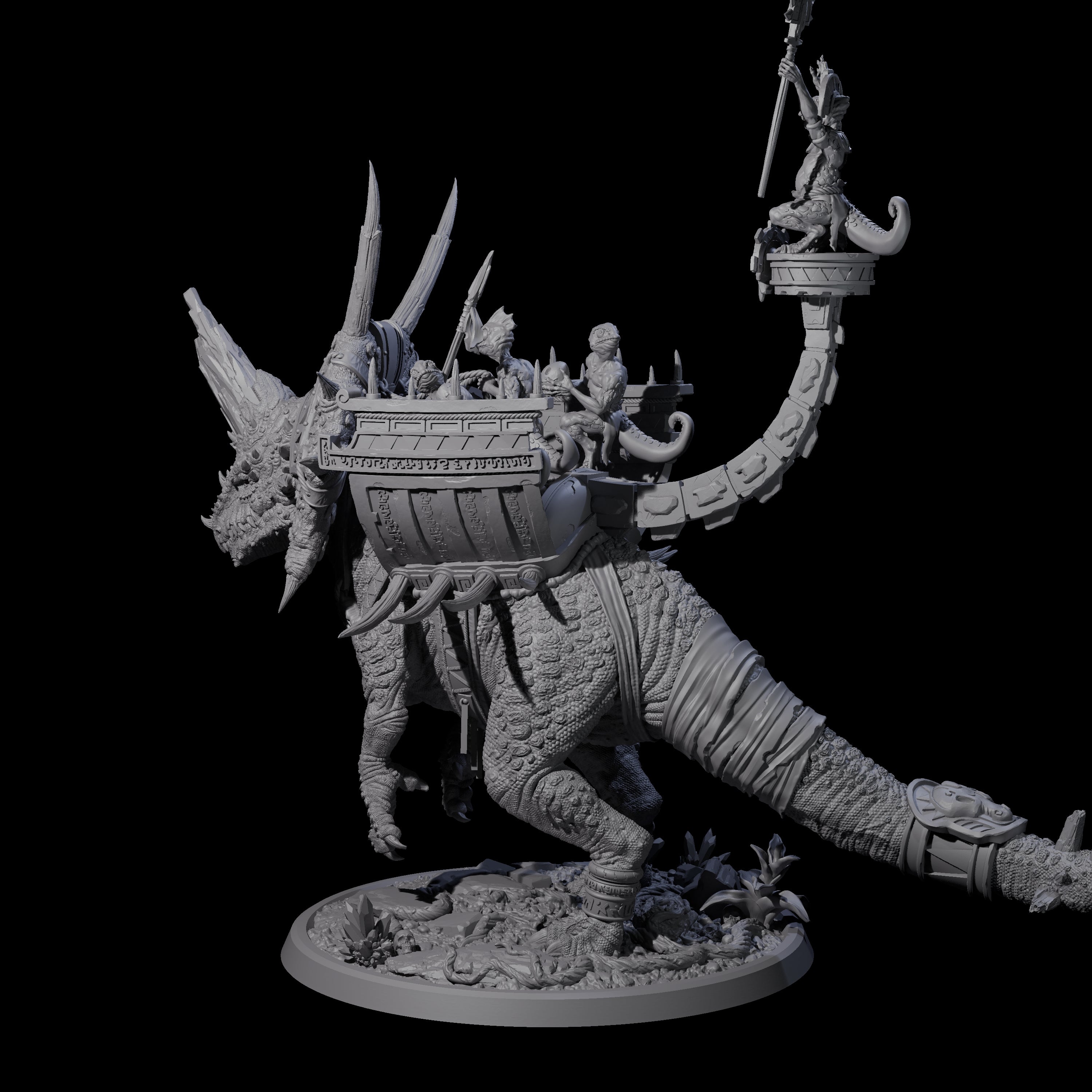 Charging War Triceratops Miniature for Dungeons and Dragons, Pathfinder or other TTRPGs