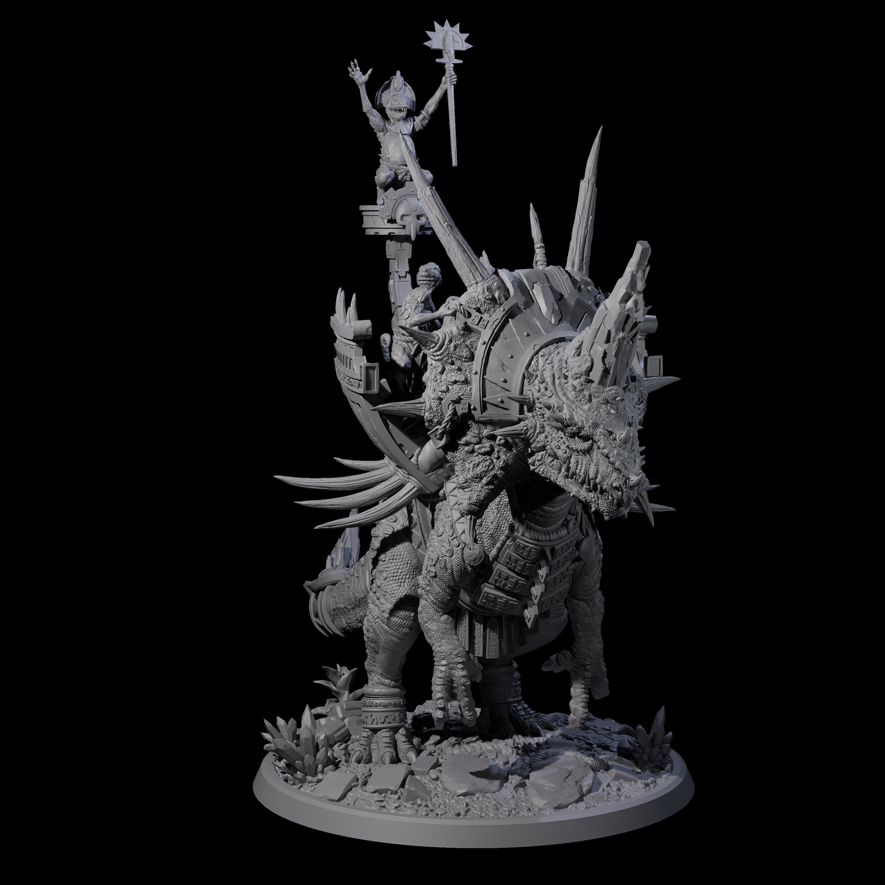 Charging War Triceratops Miniature for Dungeons and Dragons, Pathfinder or other TTRPGs