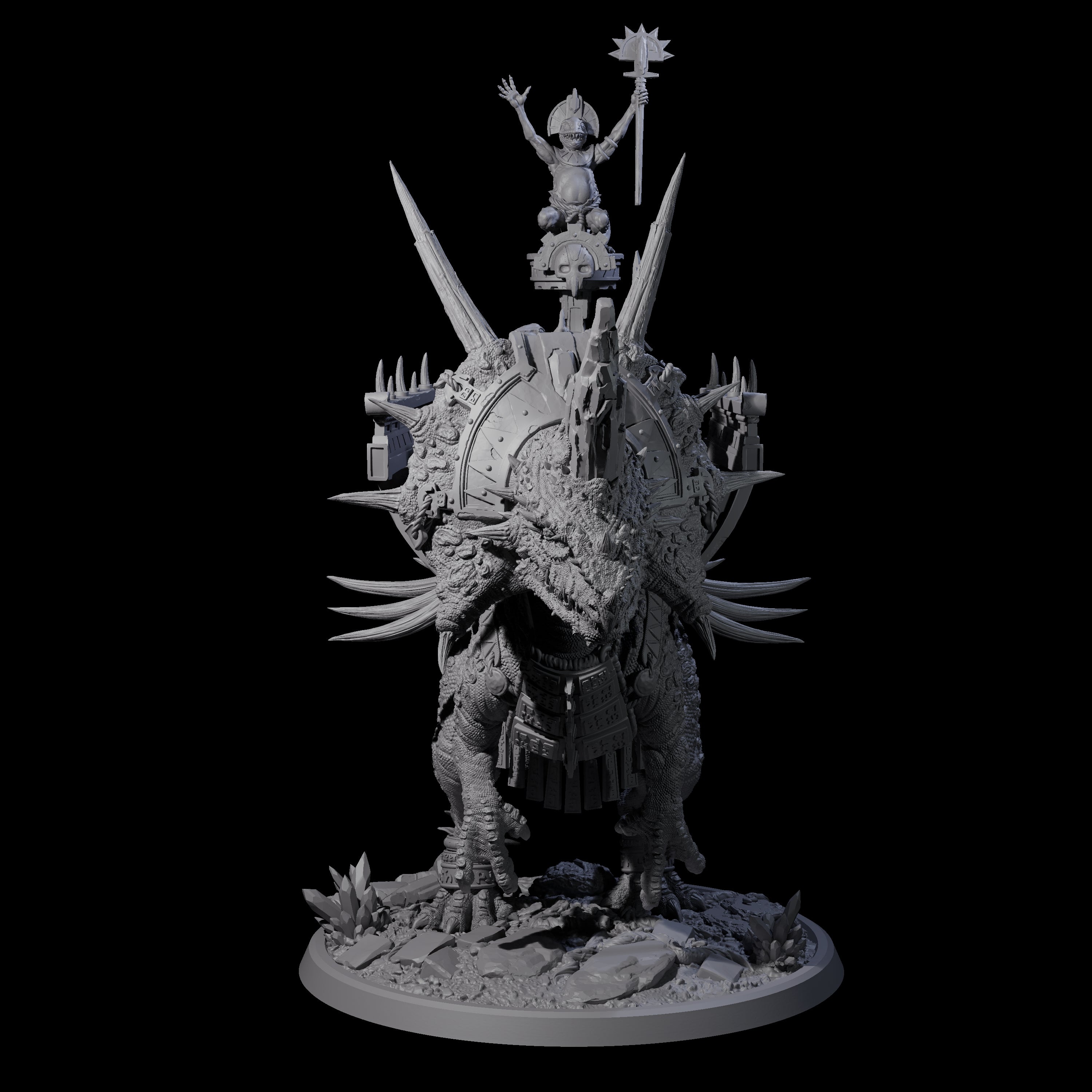 Charging War Triceratops Miniature for Dungeons and Dragons, Pathfinder or other TTRPGs