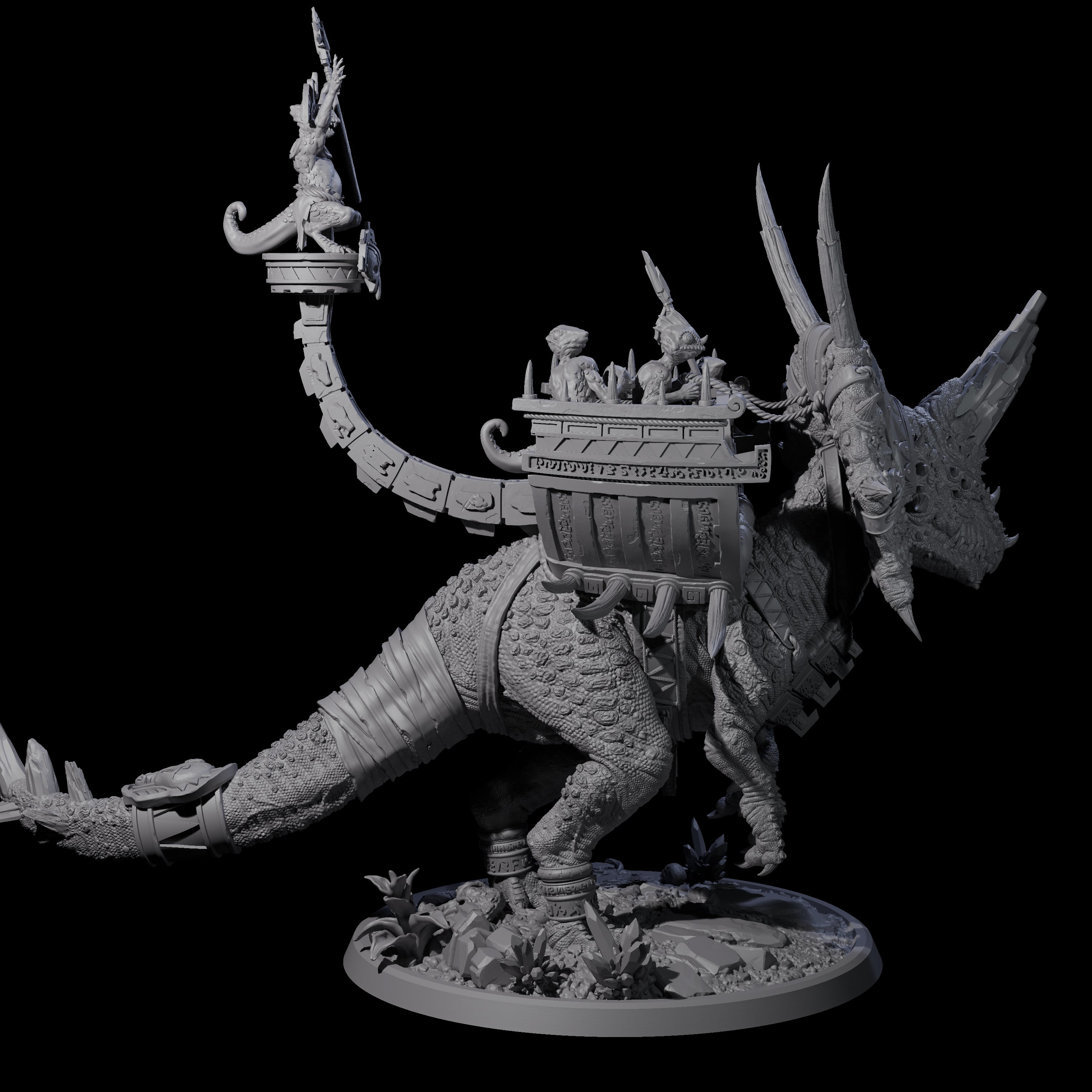 Charging War Triceratops Miniature for Dungeons and Dragons, Pathfinder or other TTRPGs