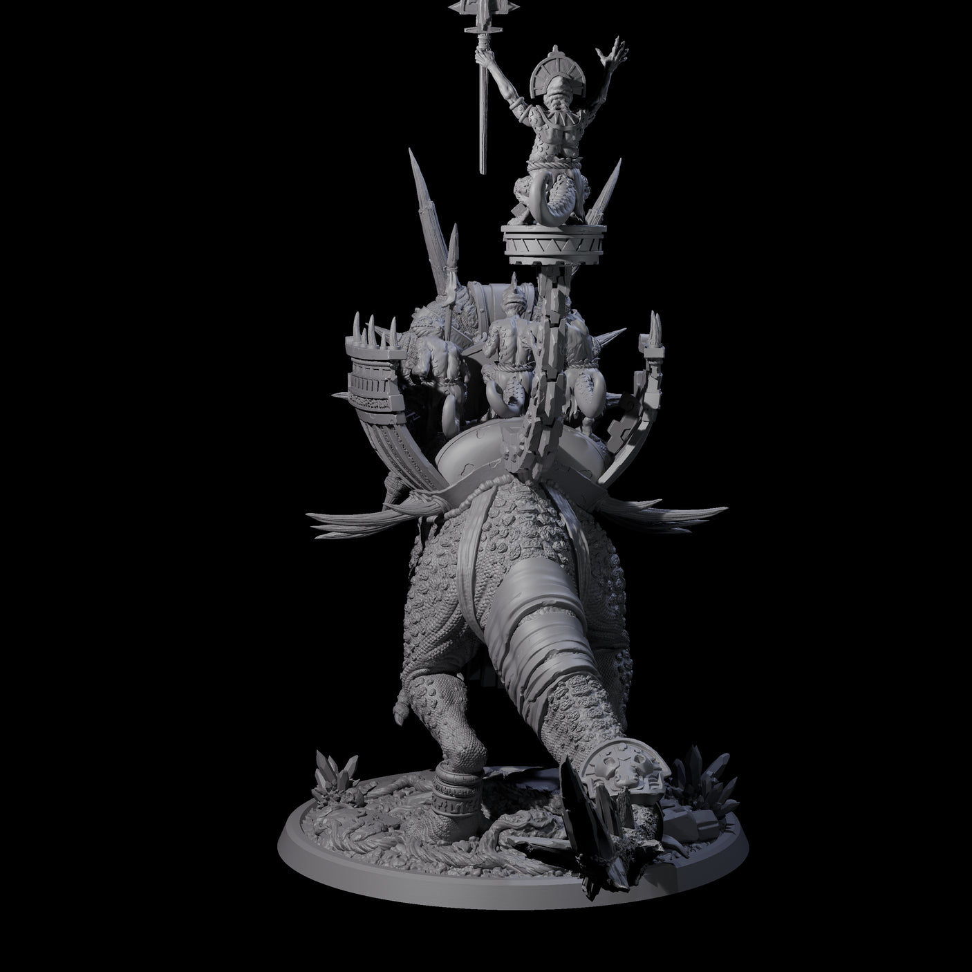 Charging War Triceratops Miniature for Dungeons and Dragons, Pathfinder or other TTRPGs