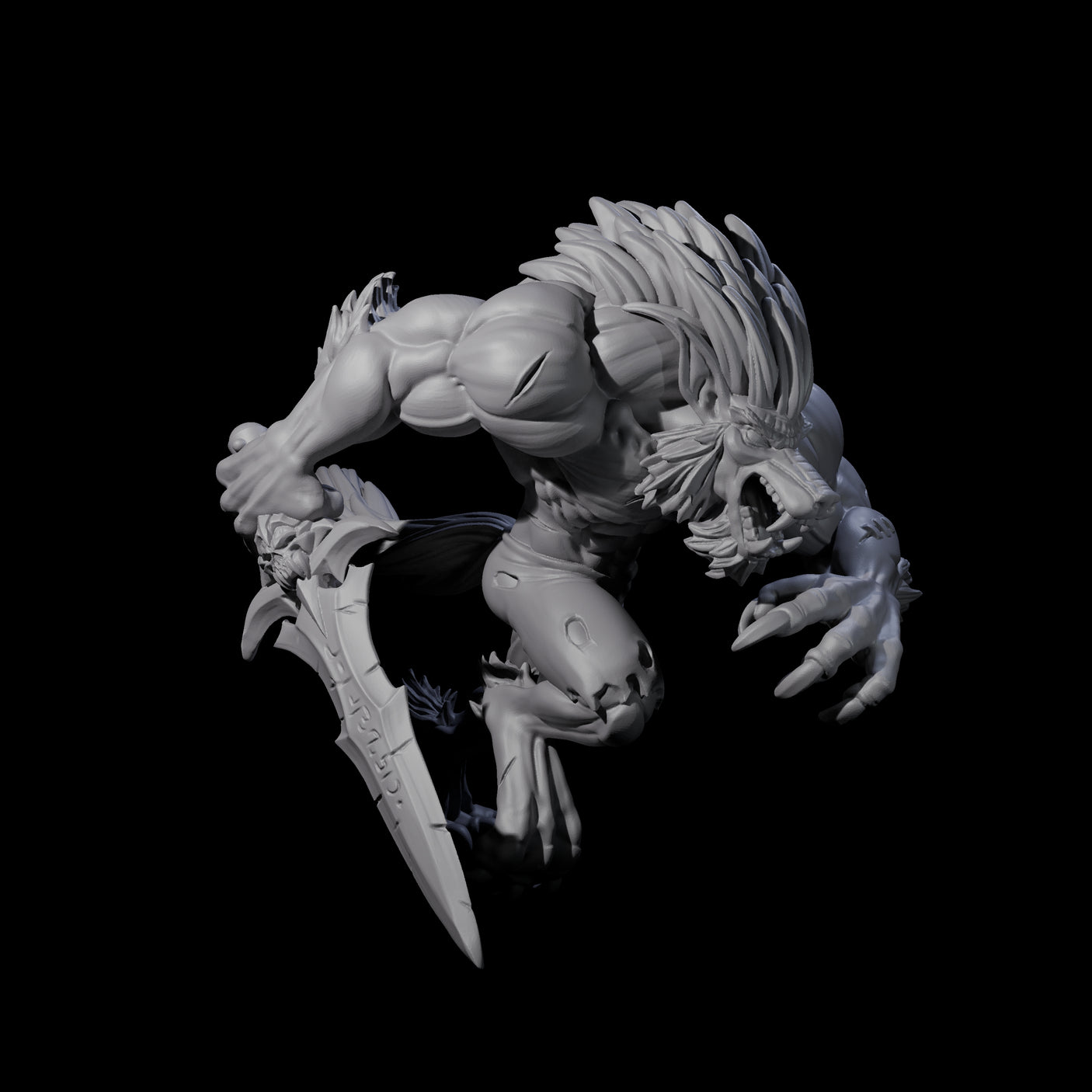 Charging Werewolf Miniature for Dungeons and Dragons, Pathfinder or other TTRPGs