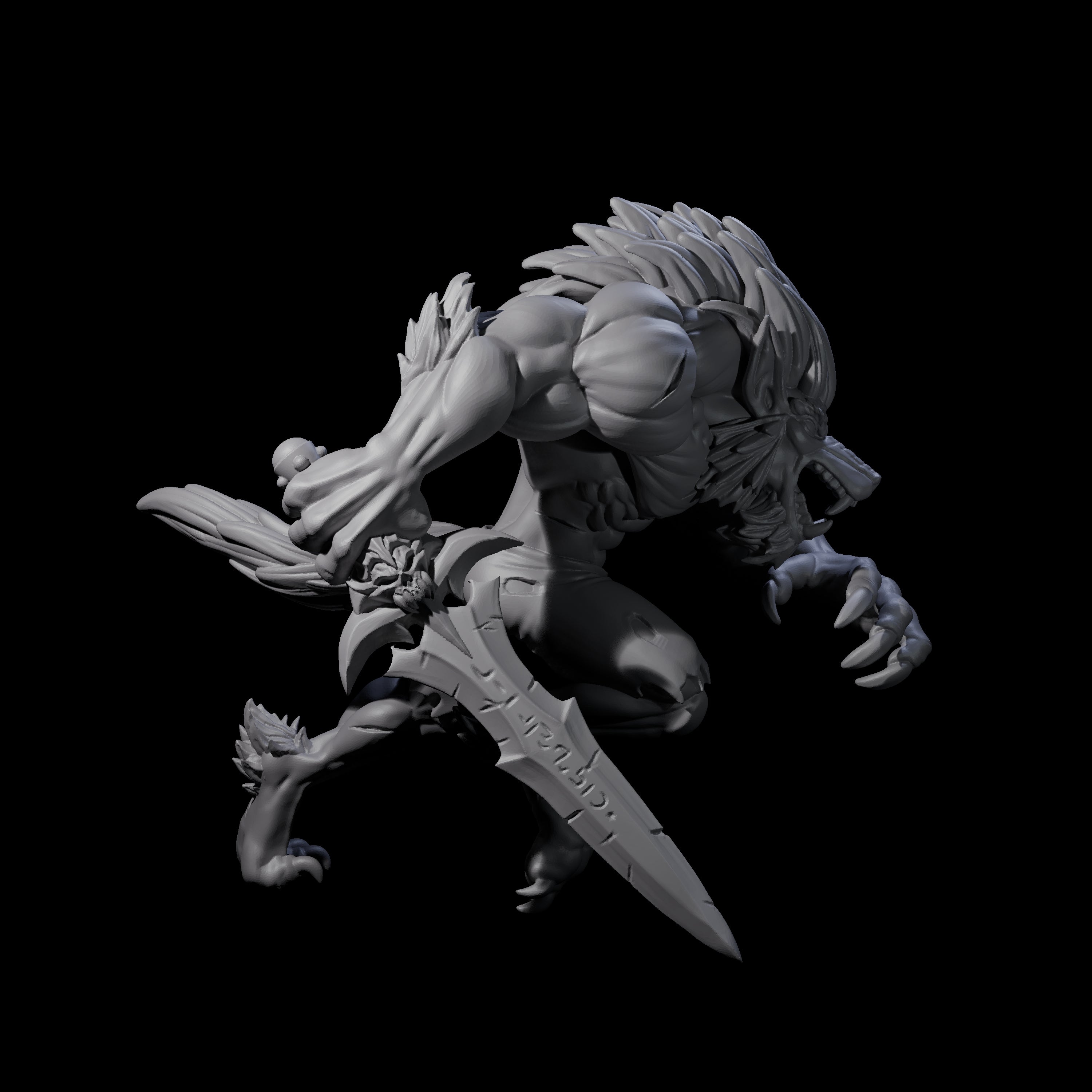 Charging Werewolf Miniature for Dungeons and Dragons, Pathfinder or other TTRPGs