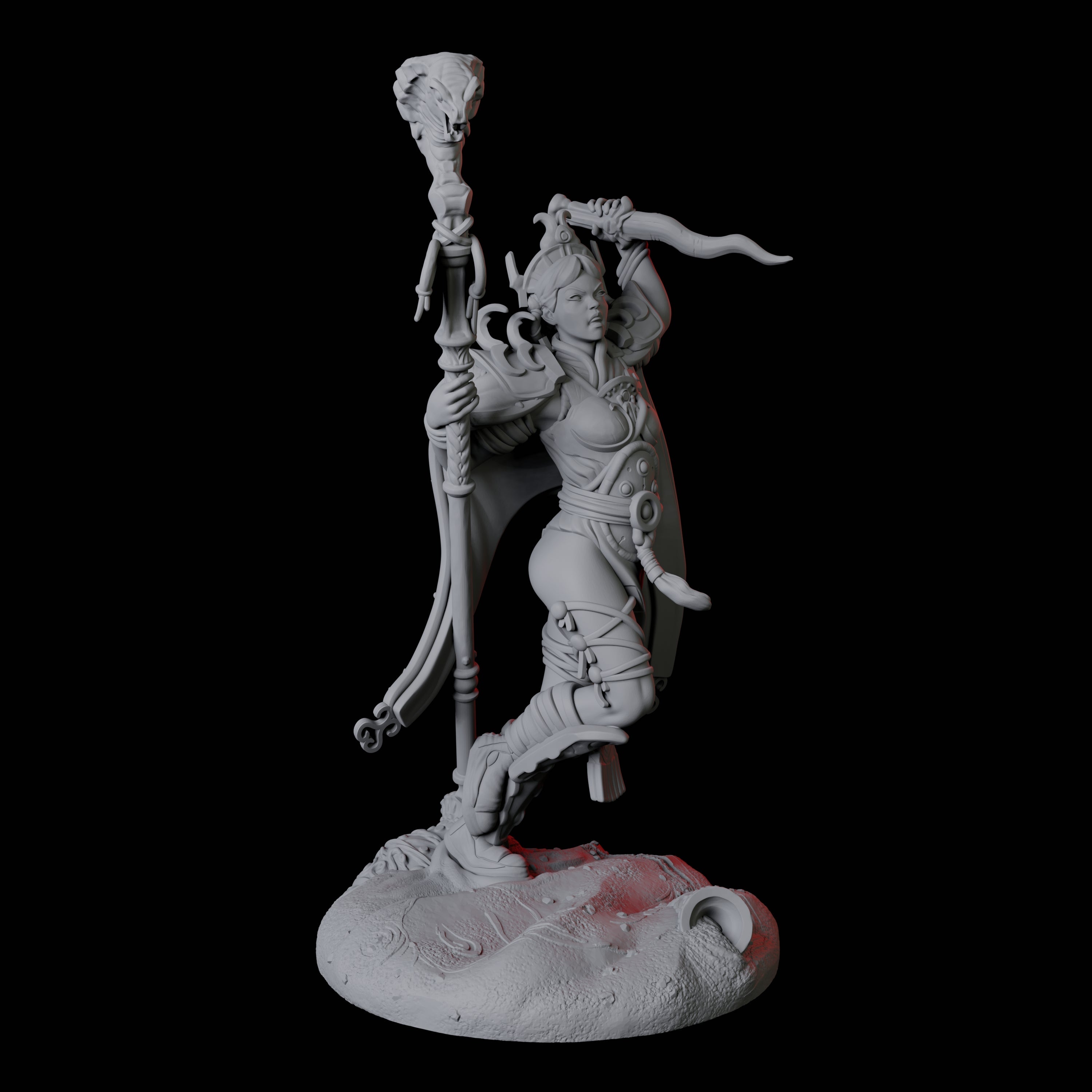 Charming Snake Sorceress Miniature for Dungeons and Dragons, Pathfinder or other TTRPGs