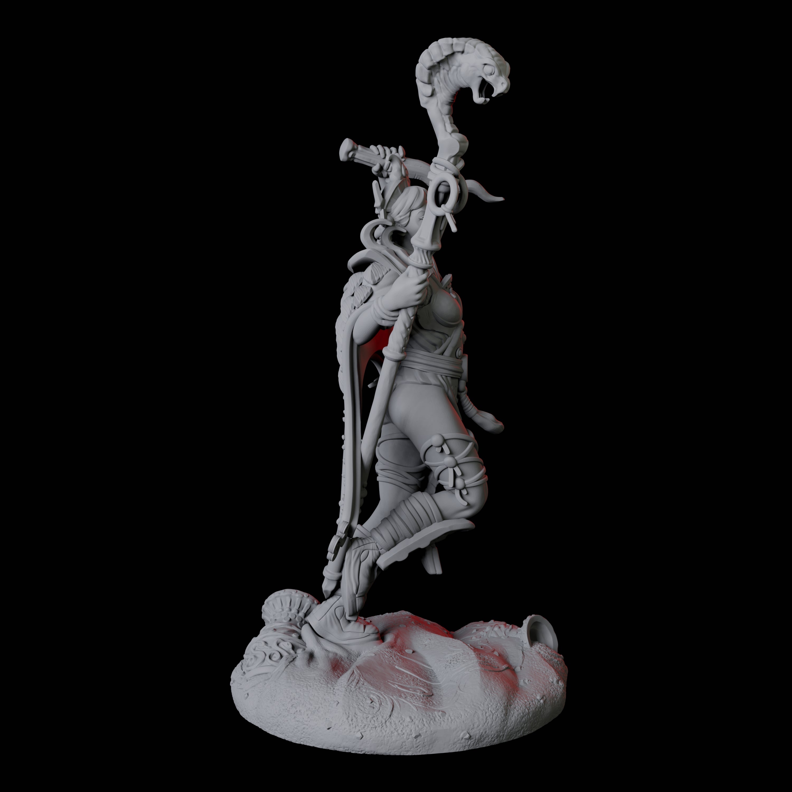 Charming Snake Sorceress Miniature for Dungeons and Dragons, Pathfinder or other TTRPGs