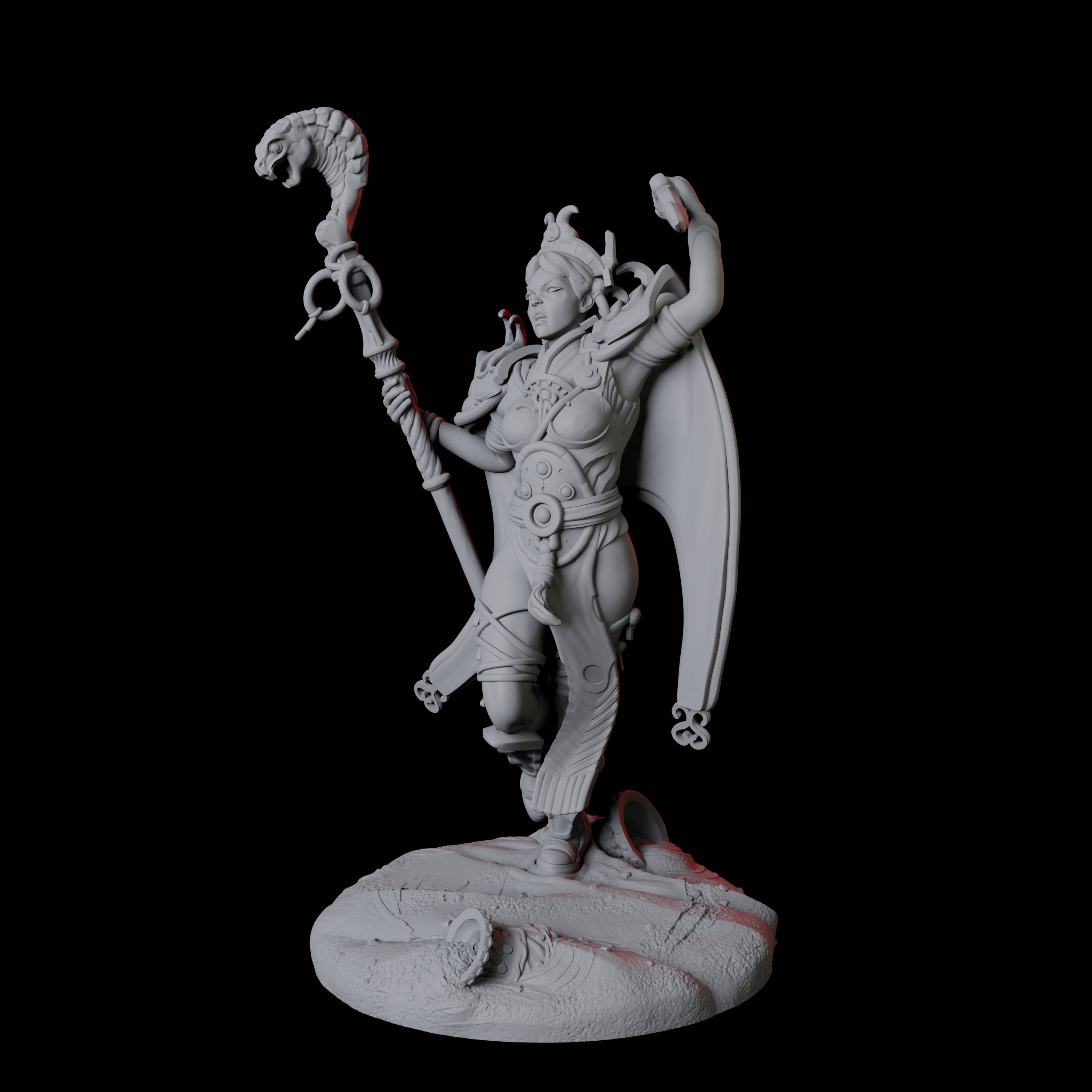 Charming Snake Sorceress Miniature for Dungeons and Dragons, Pathfinder or other TTRPGs