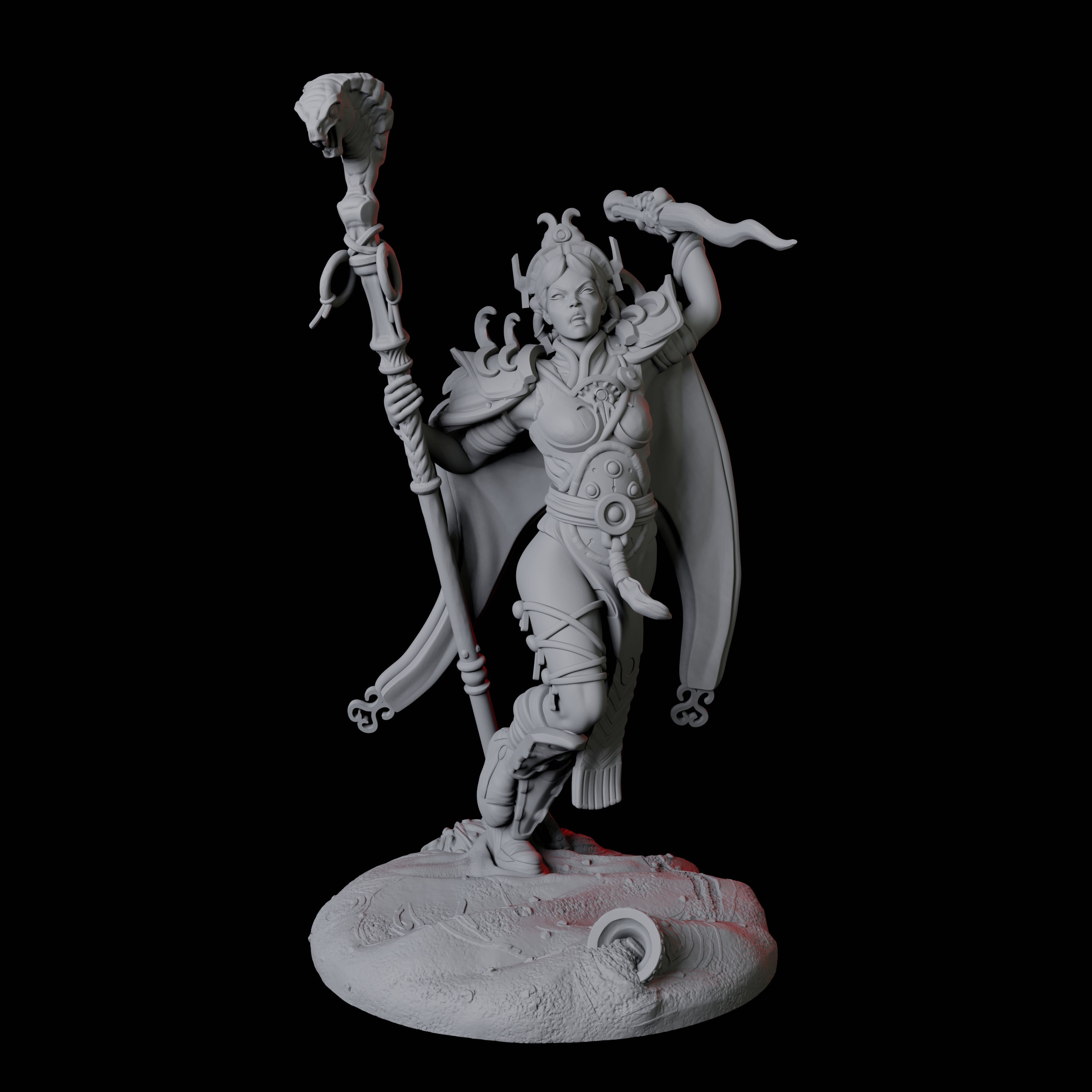 Charming Snake Sorceress Miniature for Dungeons and Dragons, Pathfinder or other TTRPGs