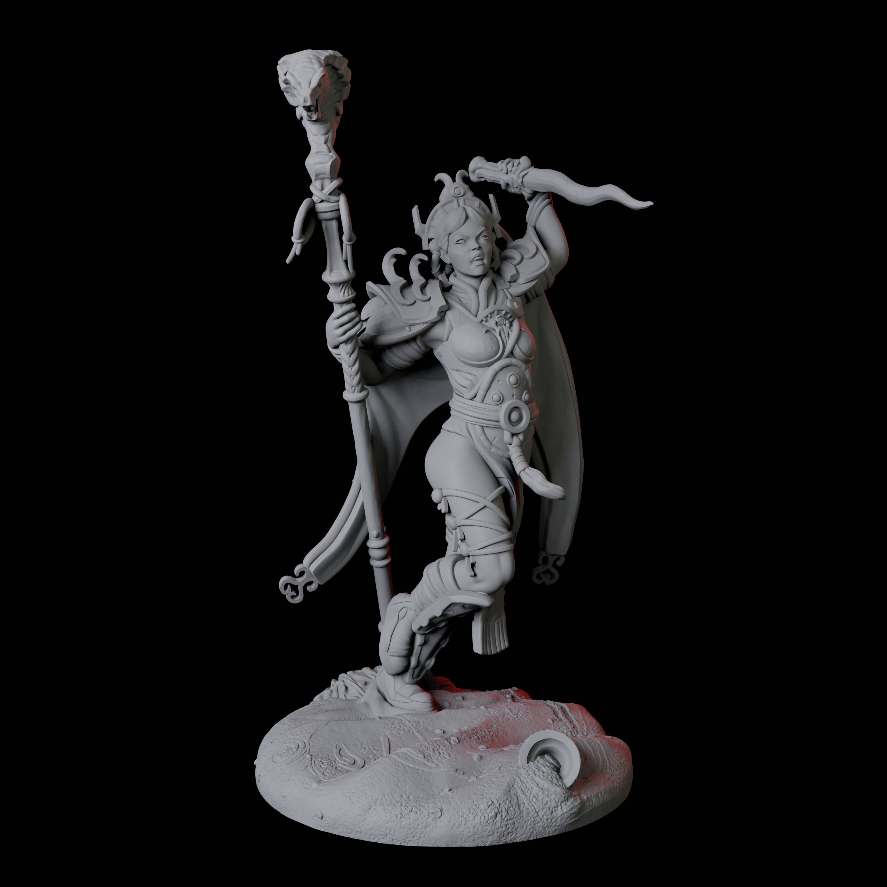 Charming Snake Sorceress Miniature for Dungeons and Dragons, Pathfinder or other TTRPGs