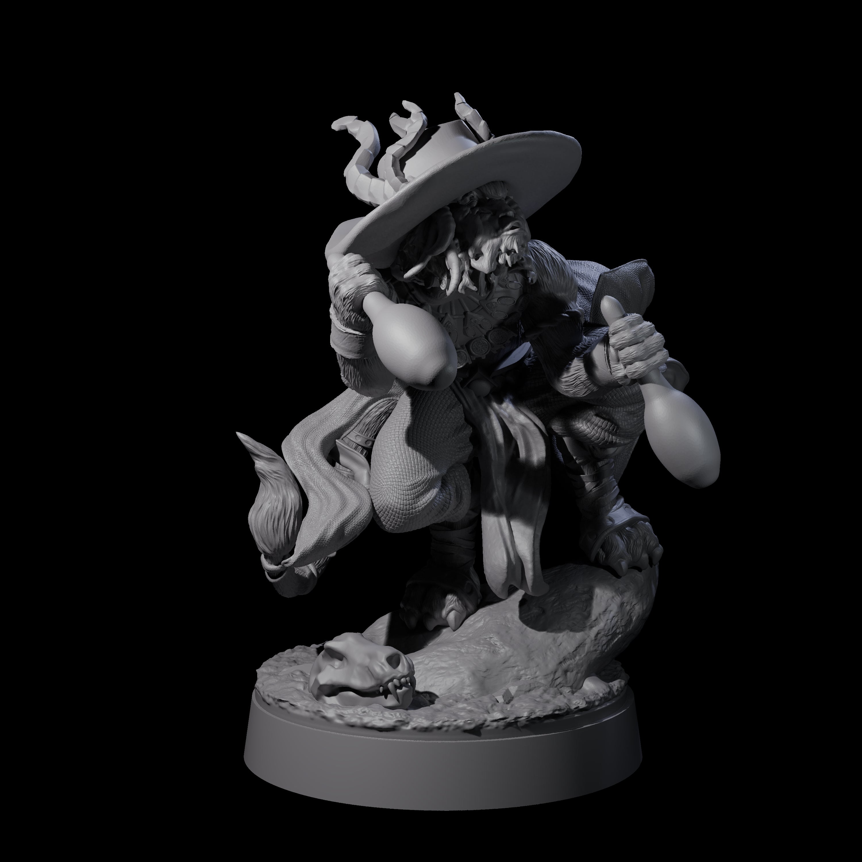 Cheeky Crouching Tabaxi Miniature for Dungeons and Dragons, Pathfinder or other TTRPGs