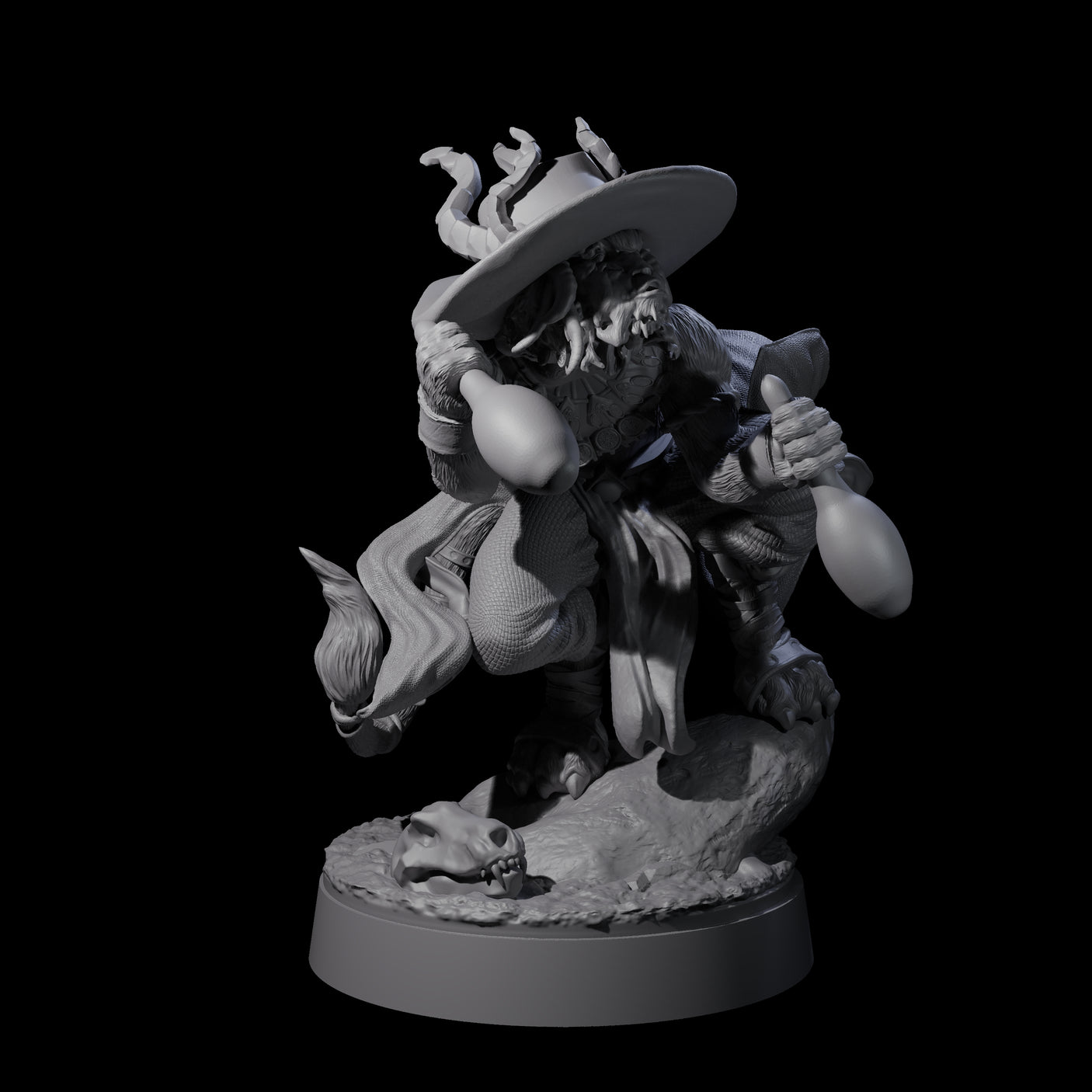 Cheeky Crouching Tabaxi Miniature for Dungeons and Dragons, Pathfinder or other TTRPGs